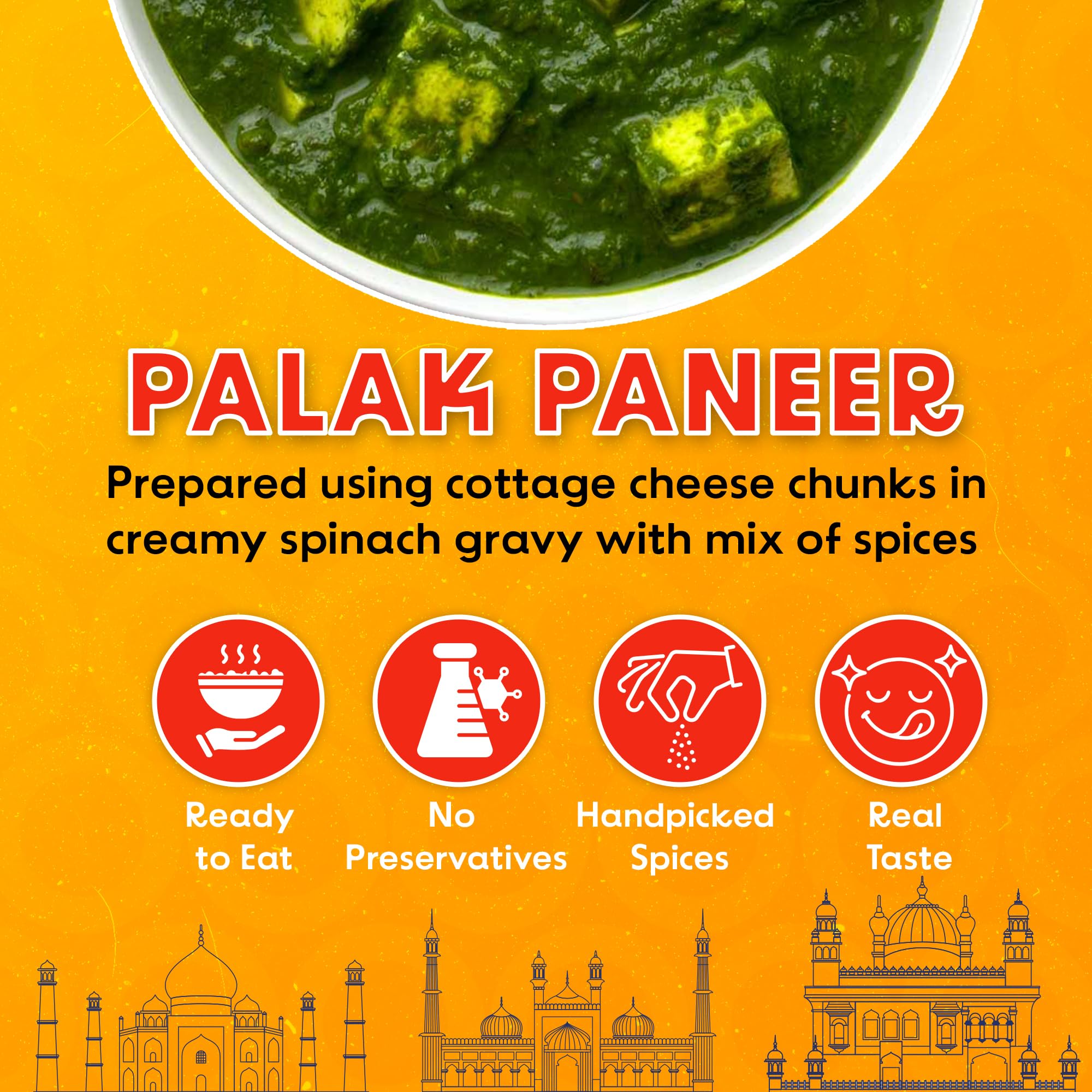 Chokhi Dhani Palak Paneer Ready to Eat 300g | Pure Veg Spinach & Paneer Curry | Heat & Serve Indian Meal | No Added Preservatives 3