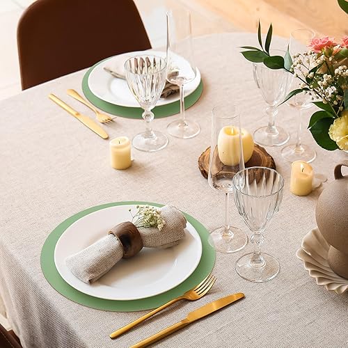 Miniatura 6 de 100 manteles individuales de papel desechables para mesa de comedor, a granel, manteles redondos de papel decorativos con purpurina para bodas,