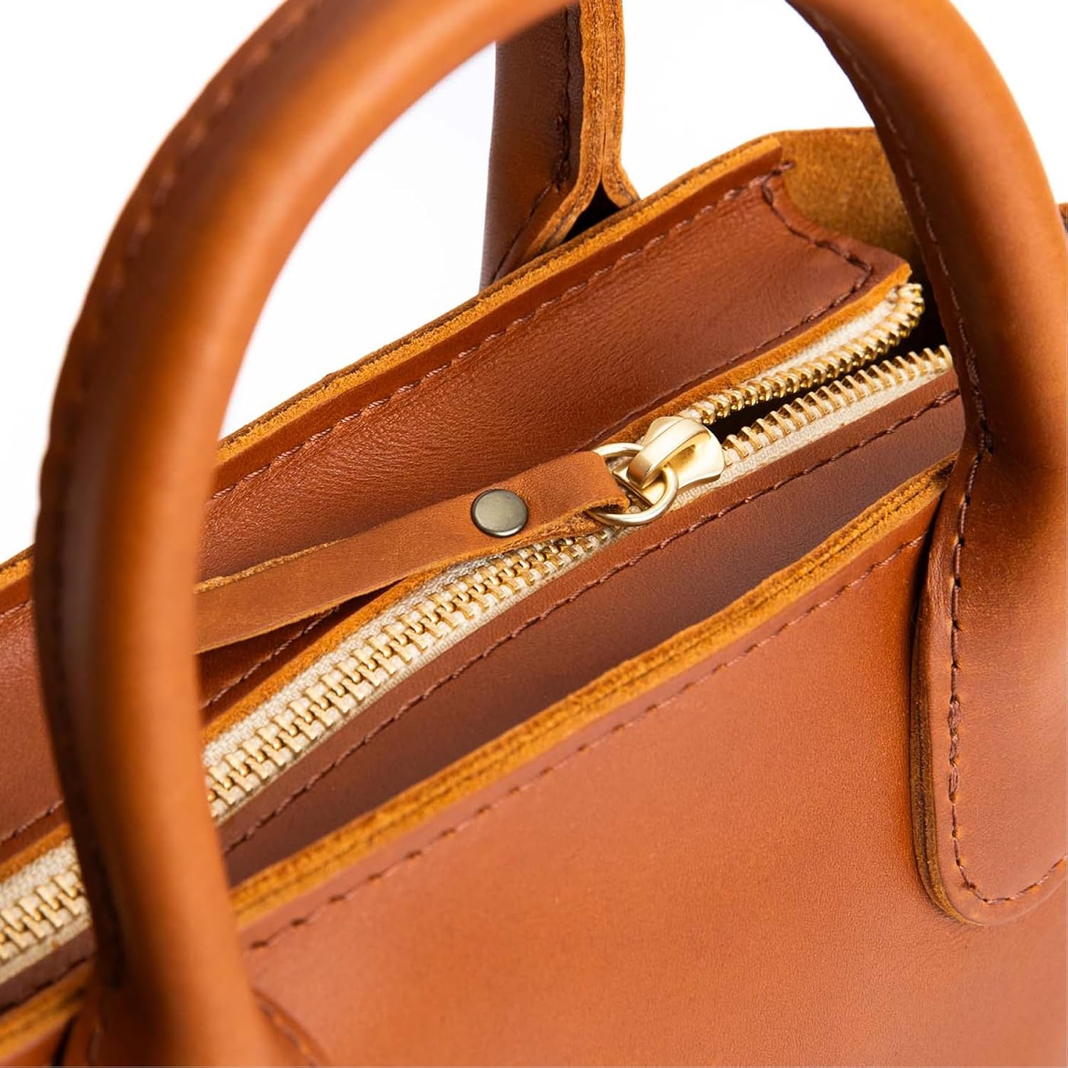 Portland Leather Goods Raindrop Crossbody Bag – Leather Purse w/Carrying Handles – Handmade from the Finest Full-Grain Hides