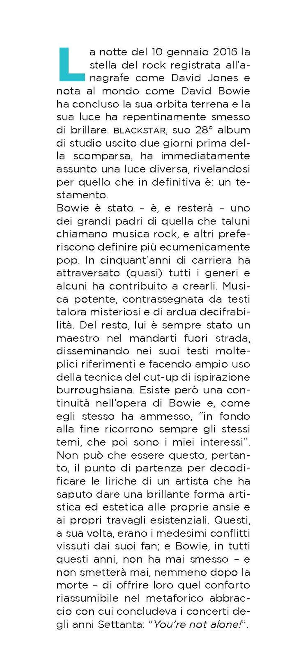David Bowie. Fantastic Voyage. Testi commentati