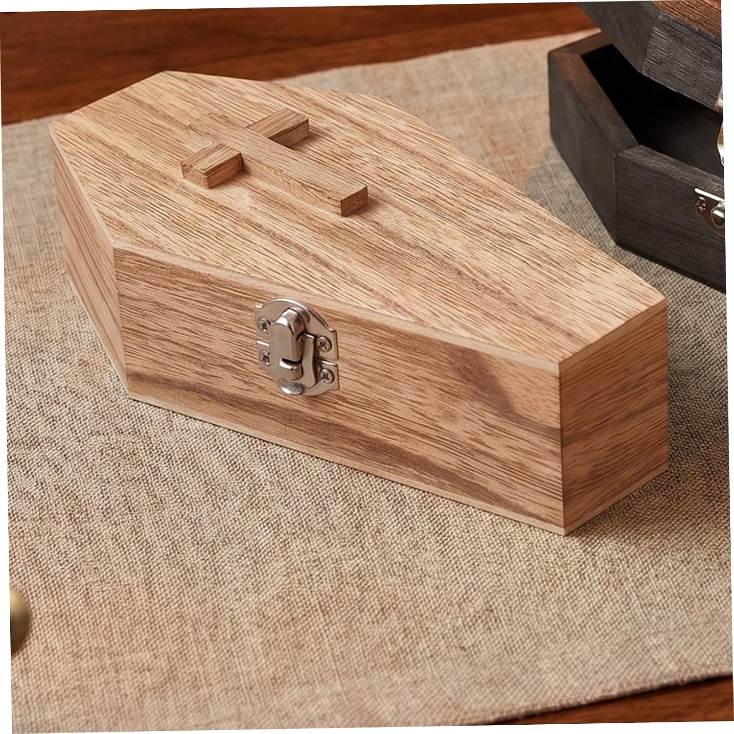 Halloween Coffin Shaped Wooden Jewelry Box 2pcs for Parties image 4