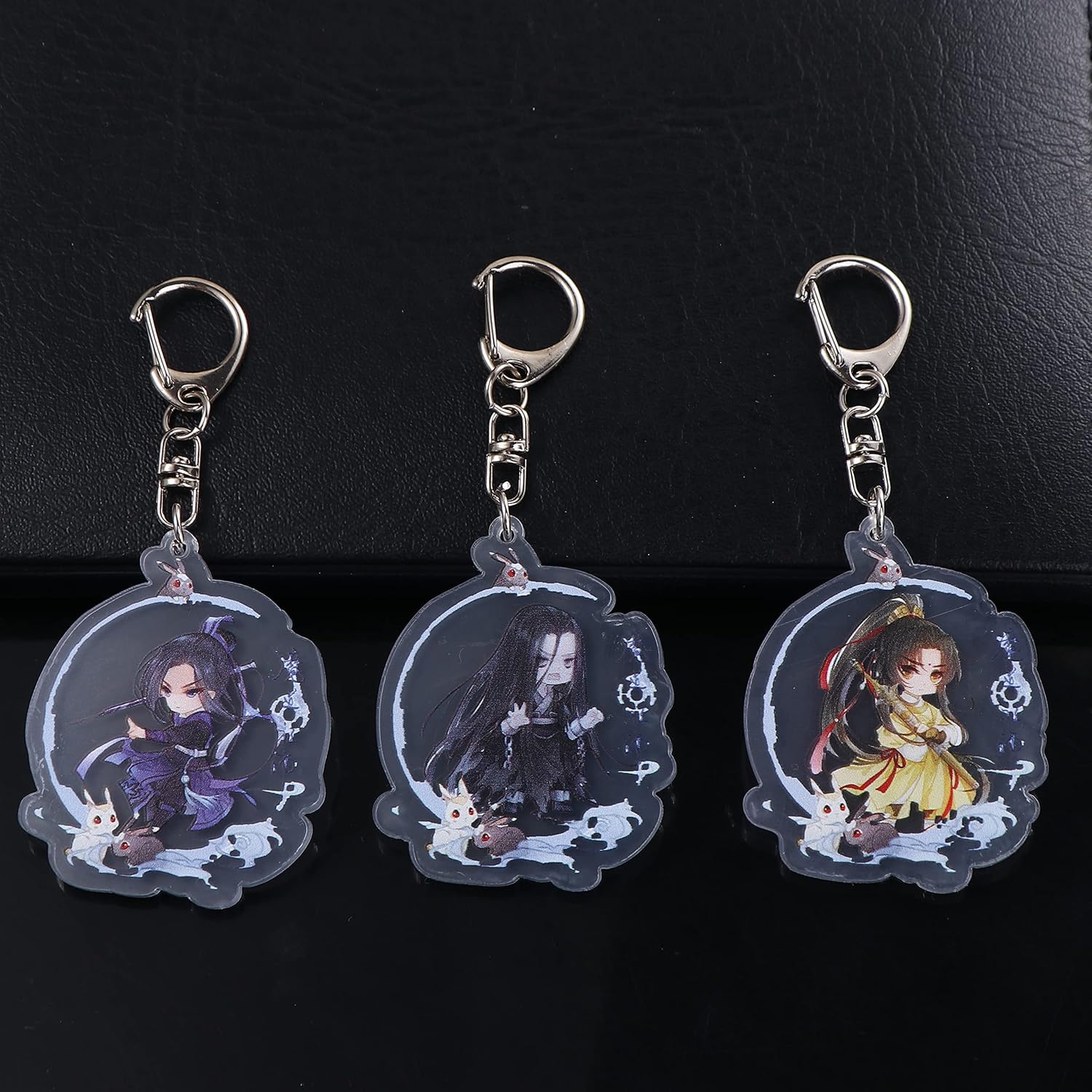 Vista 4 de Mo Dao Zu Shi - Llavero acrílico, figura de dibujos animados de anime, Wei Wuxian Lan Zhan Cosplay acrílico colgante llavero