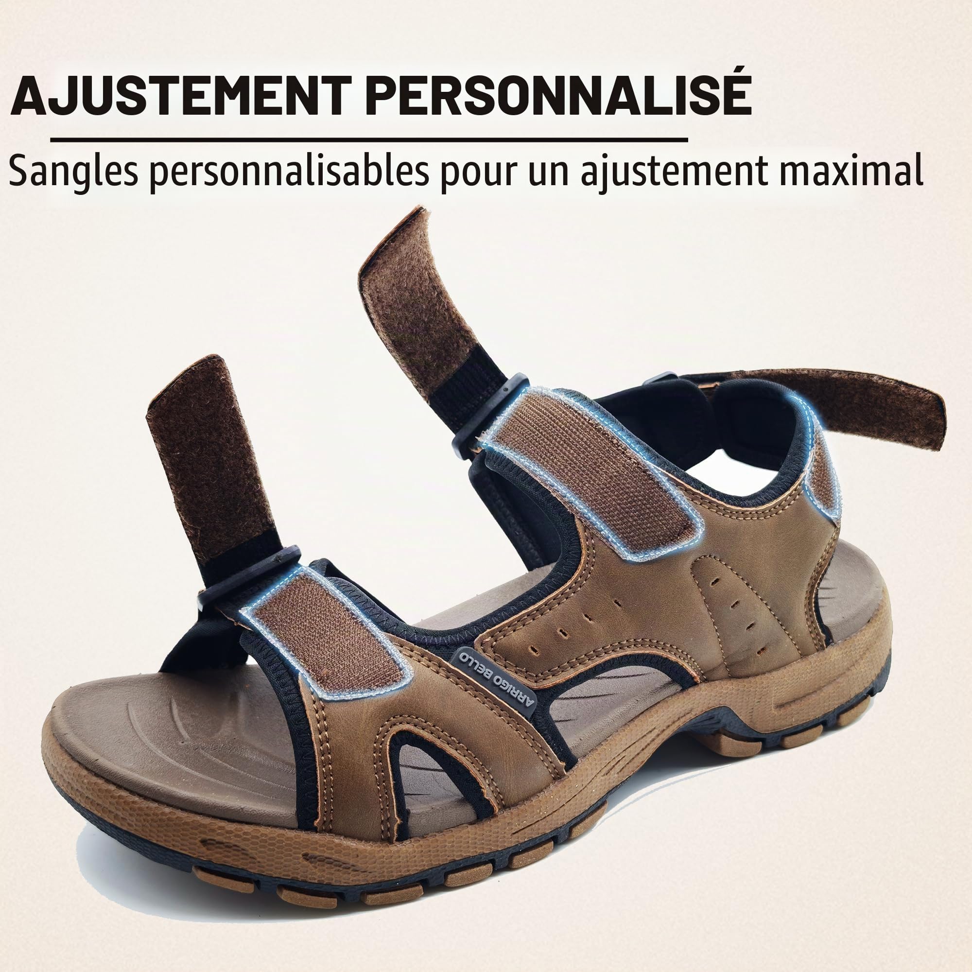 ARRIGO BELLO Sandales Homme Été Randonnée Sport Sandals Sangles à Boucle Réglables Open-Toe Plage Chaussures pour Outdoor Taille 41-46