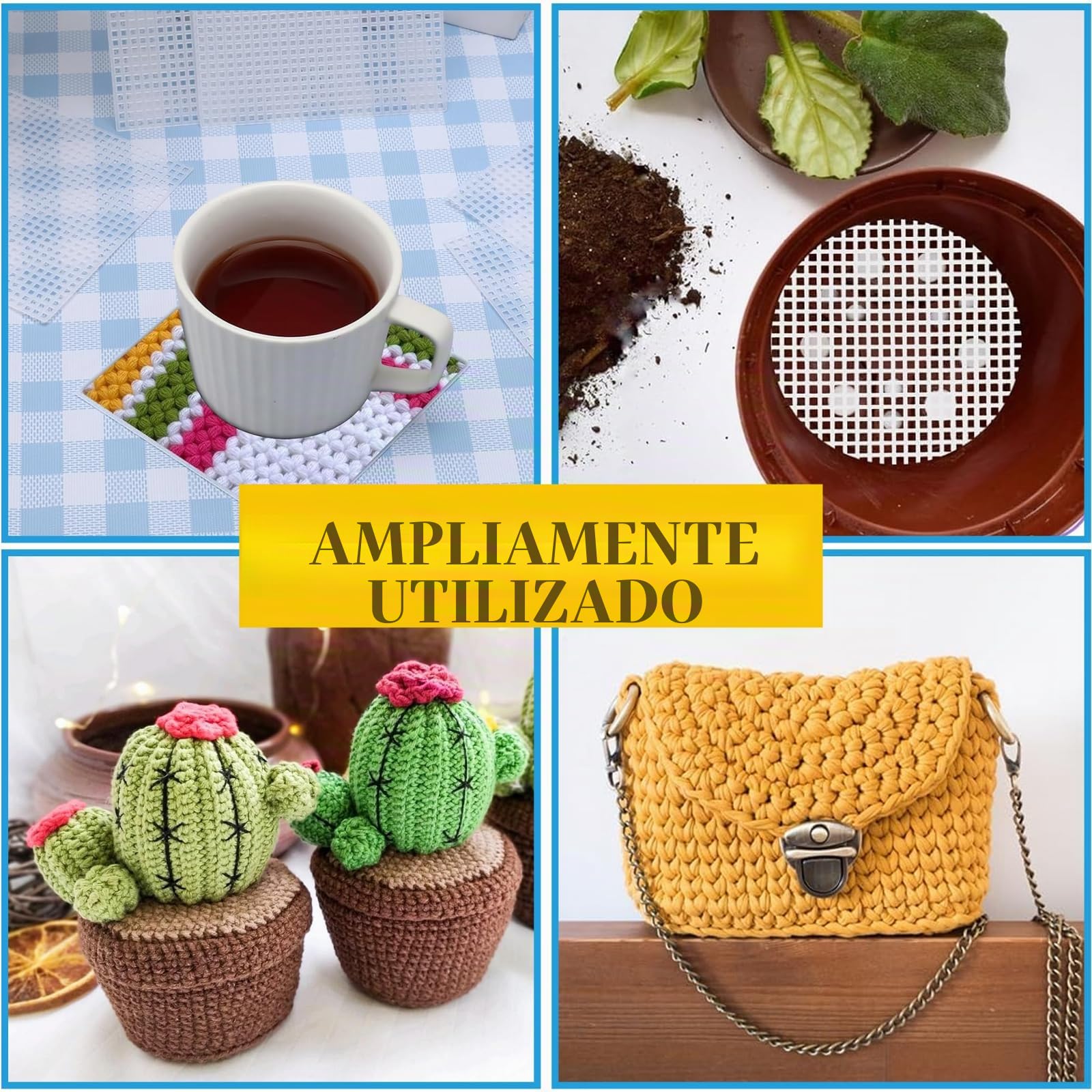 Lona De Malla De Plástico Rejilla De Plástico - Stramin Para Bordado, 7 Hojas De Lona De Plástico Blanco Transparente Para Proyectos De Manualidades Creativas
