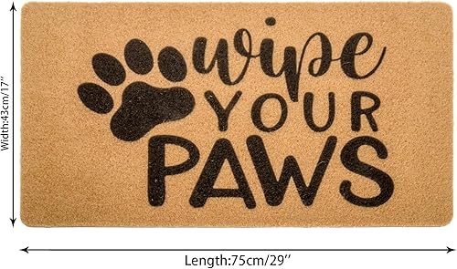 Miniatura 3 de Wipe Your Paws - Felpudo de bienvenida para interiores y exteriores, tapete antideslizante de fibra de coco para los amantes de los perros, nuevo