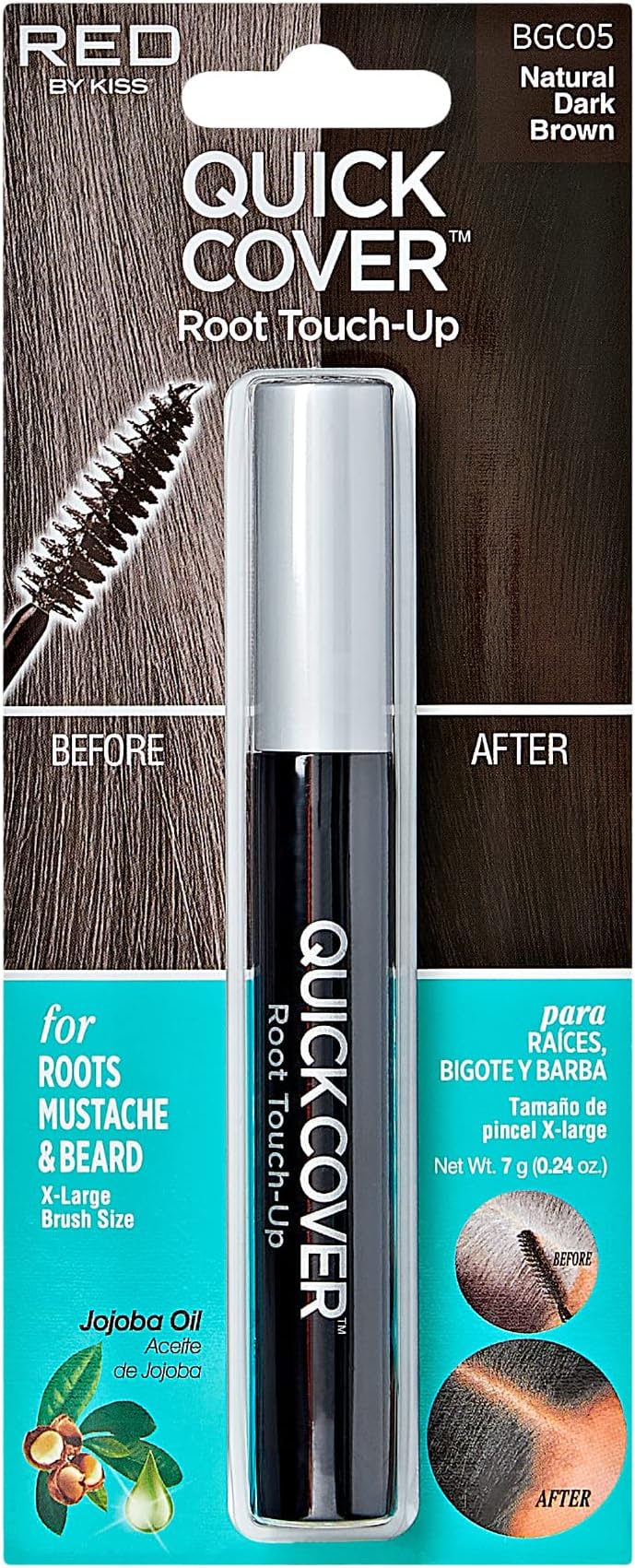 KISS Quick Cover Brush In Color Touch Up Natural Dark Brown, 1 Count