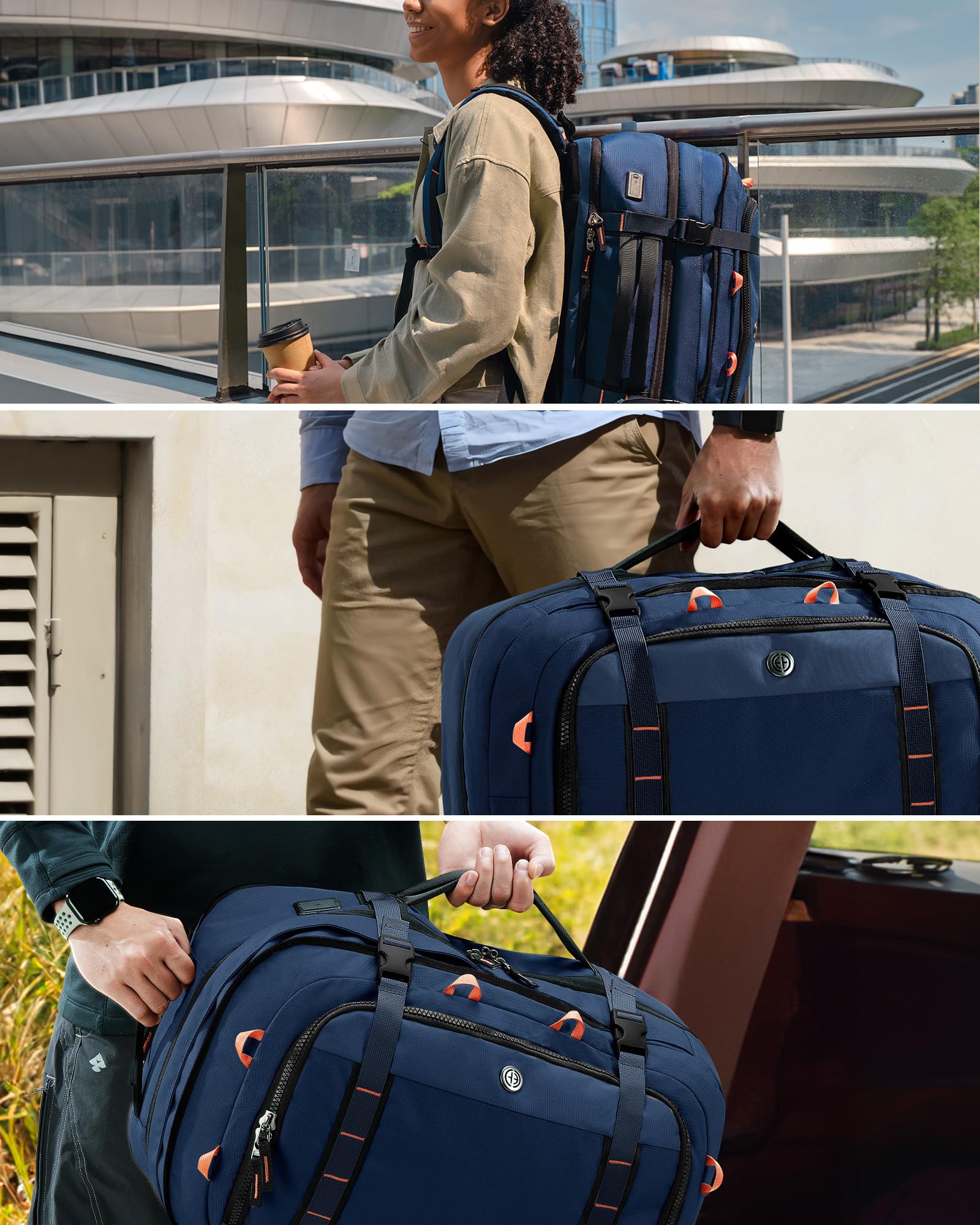 Tolaccea Travel Laptop Backpack, TSA Flight Approved Carry On Travel Duffel Backpack, Dual Laptop Storage for 17.3