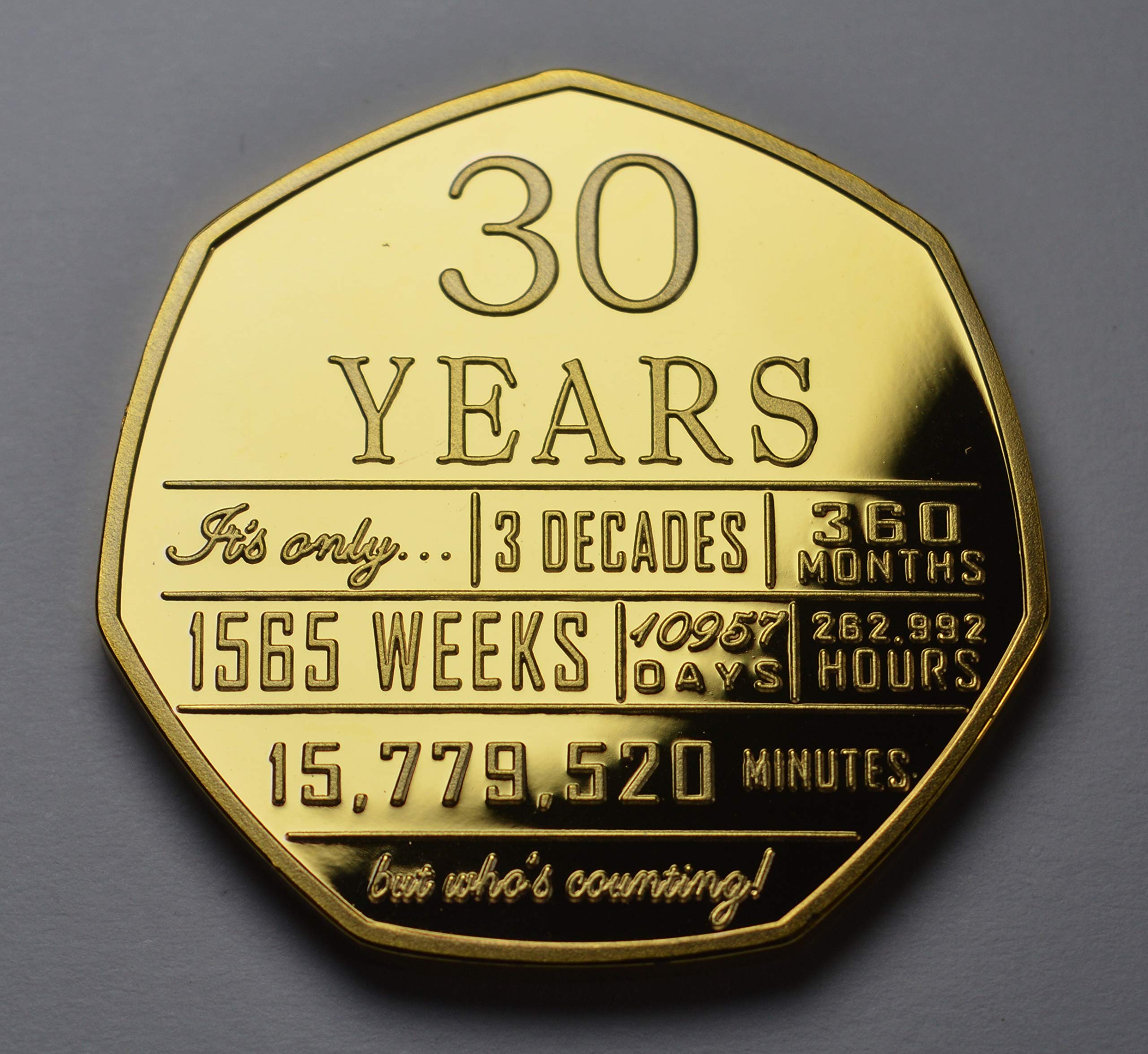 The Commemorative Coin Company 30th Birthday 24ct Gold Commemorative. Unique Gift/Present Party/Celebration Ideas 30 Thirty Years