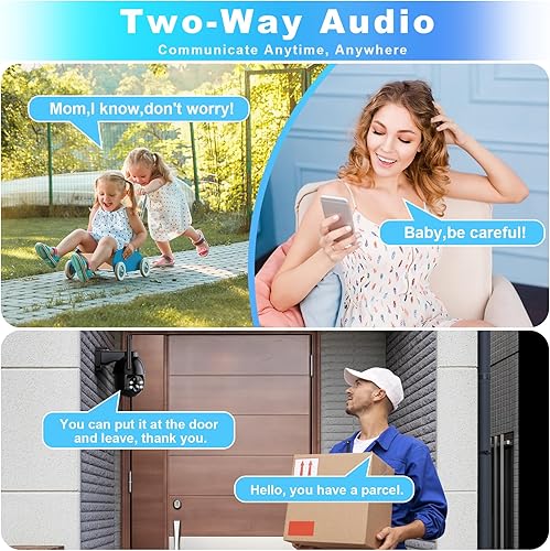 Miniatura 6 de Cámaras de seguridad solares inalámbricas para exteriores, 2K alimentado por batería PTZ WiFi 3MP Cámara de seguridad interior para el hogar con