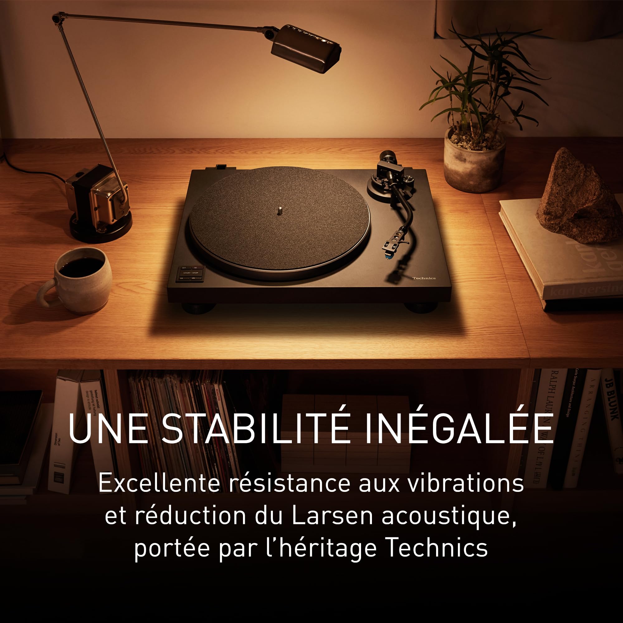 Technics SL-40CE-K Système de Platine Vinyle à Entraînement Direct, Moteur sans Noyau, Égaliseur Phono Intégré, Cellule AT-VM95C, Plateau en Aluminium, Noir