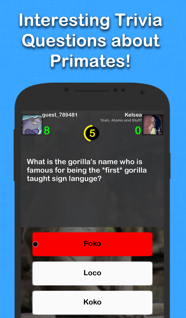 Primates Trivia Quiz App on Amazon Appstore