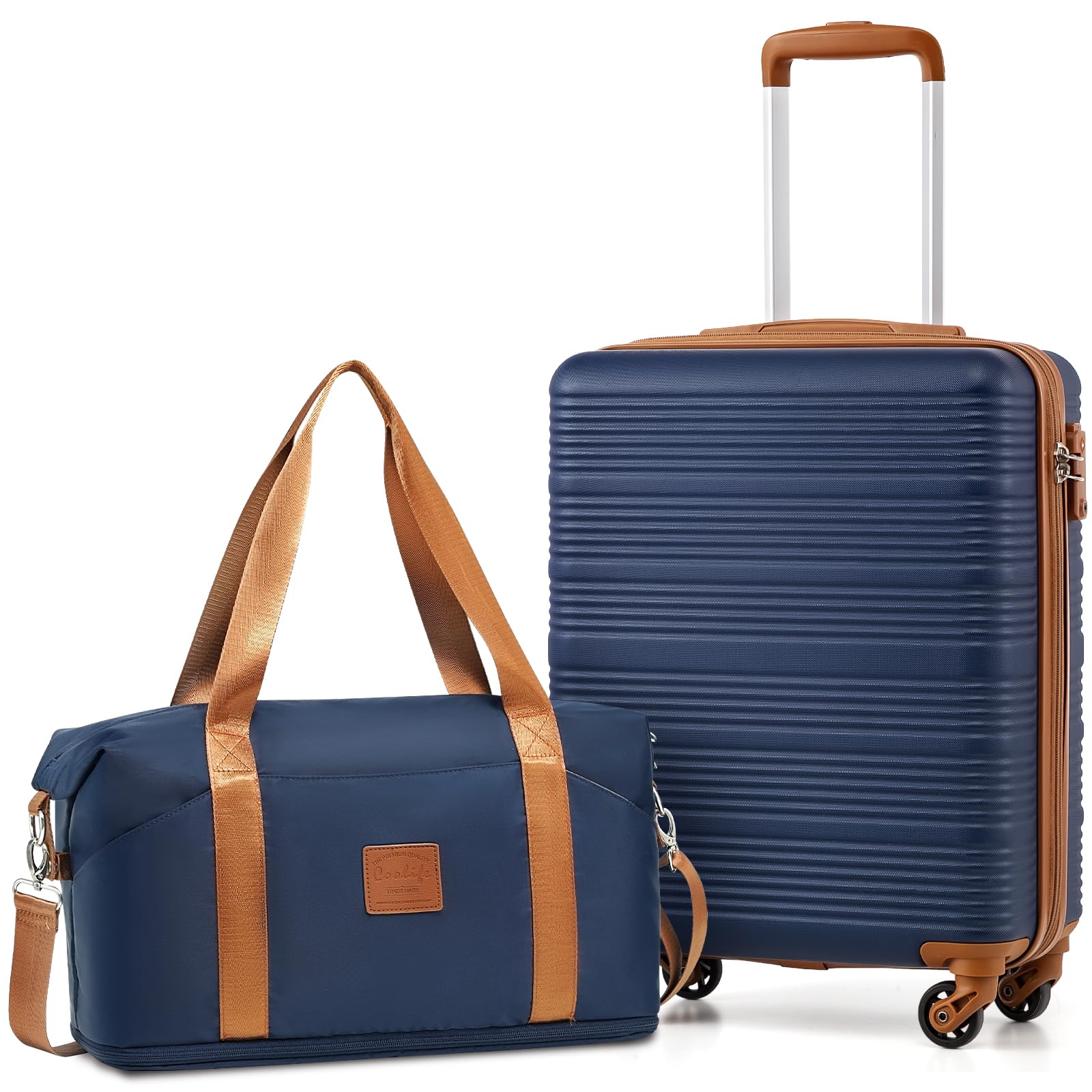 Cabin Suitcase, Ryanair Cabin Bags 55x40x20 and Easyjet Underseat Bag 45x36x20-30L, Hand Luggage with 4 Wheels, Telescopic Handle & TSA Lock | Lightweight Carry On Suitcase