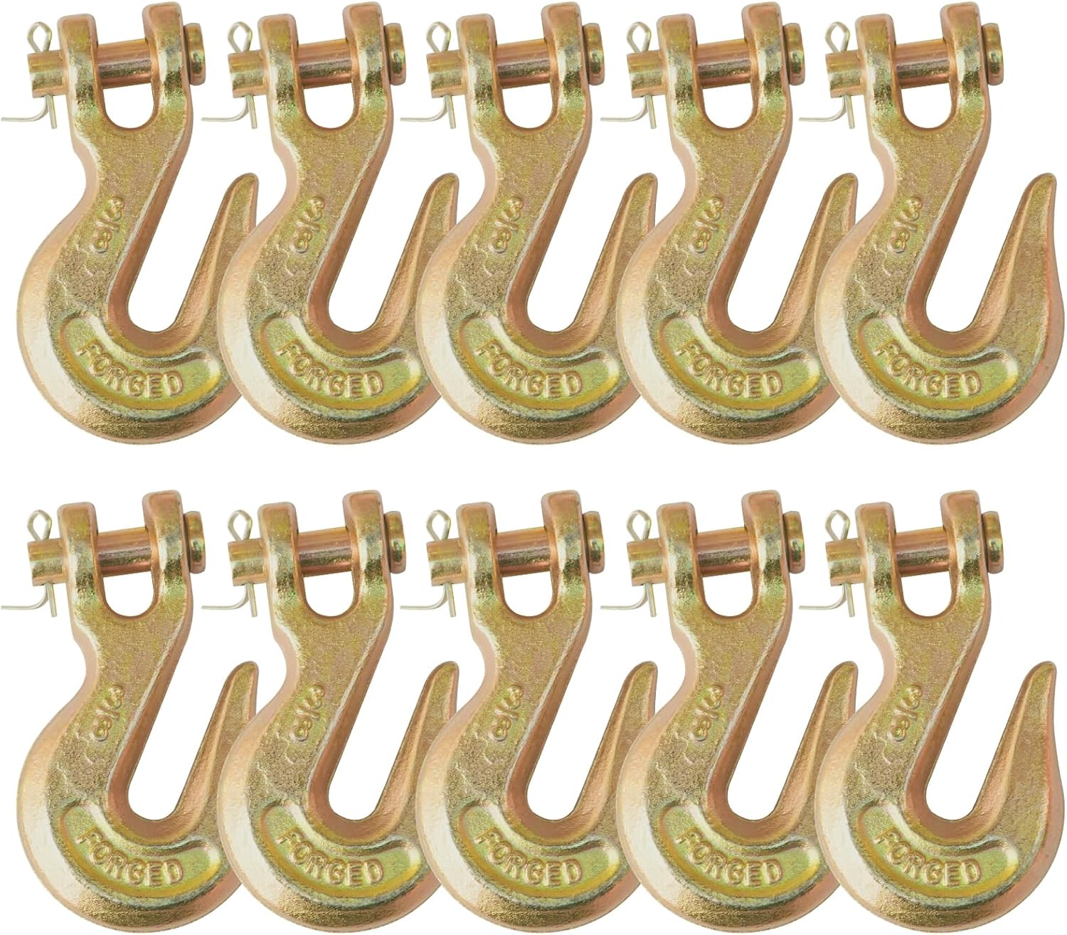 LAJIAOZ 3/8" Clevis Slip Hook - 6,600 LBS WLL Heavy Duty Grade 70 Tow Chain Hook - Forged G70 Steel Trailer Towing Hook with Wide Throat - Tie Down Slip Hook for Truck, Tractor, Trailer(10Pack)