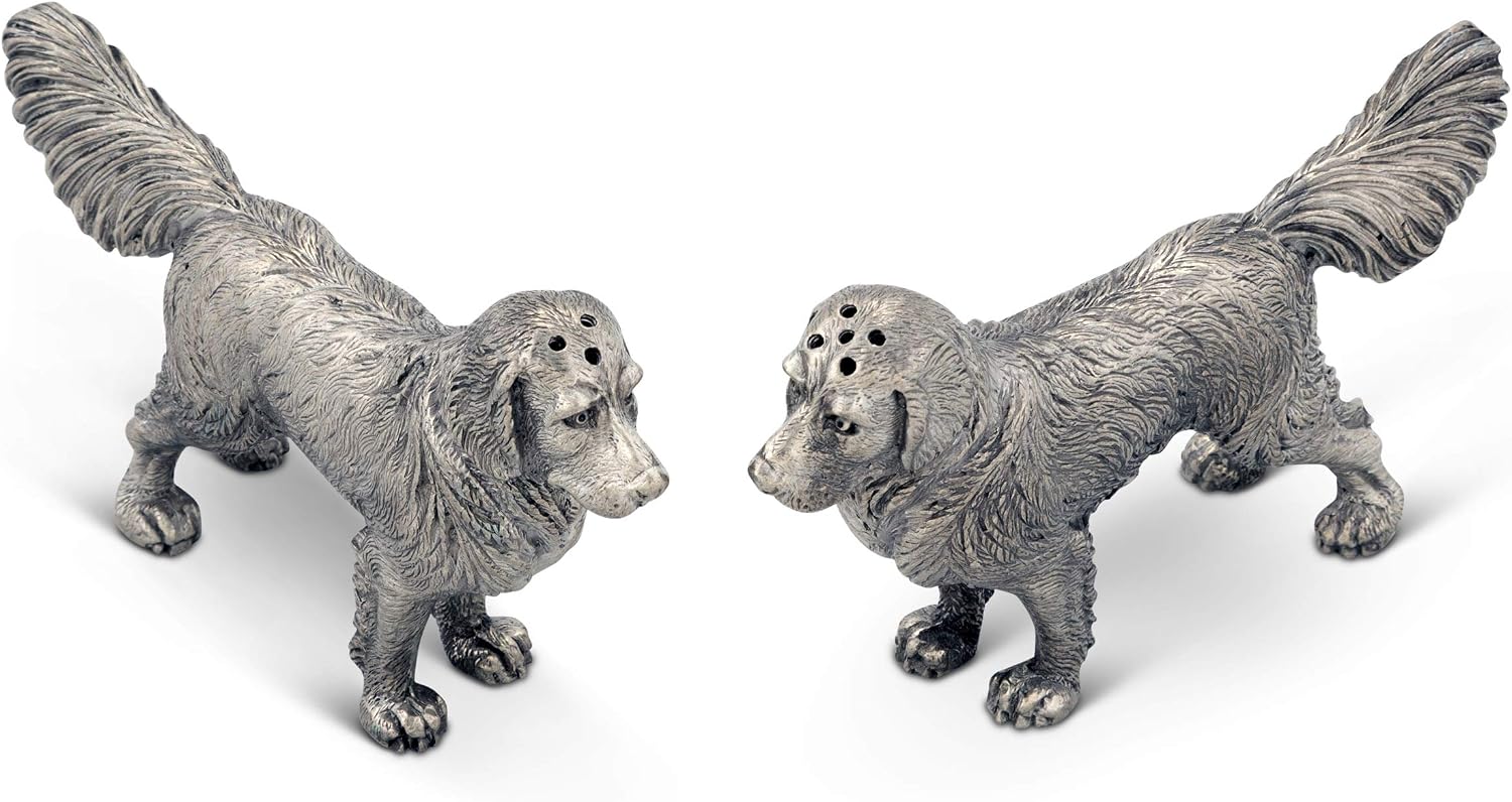 Vagabond House Pewter Retriever Dog Salt and Pepper S/P Shaker 5 inch Long x 3 inch Tall