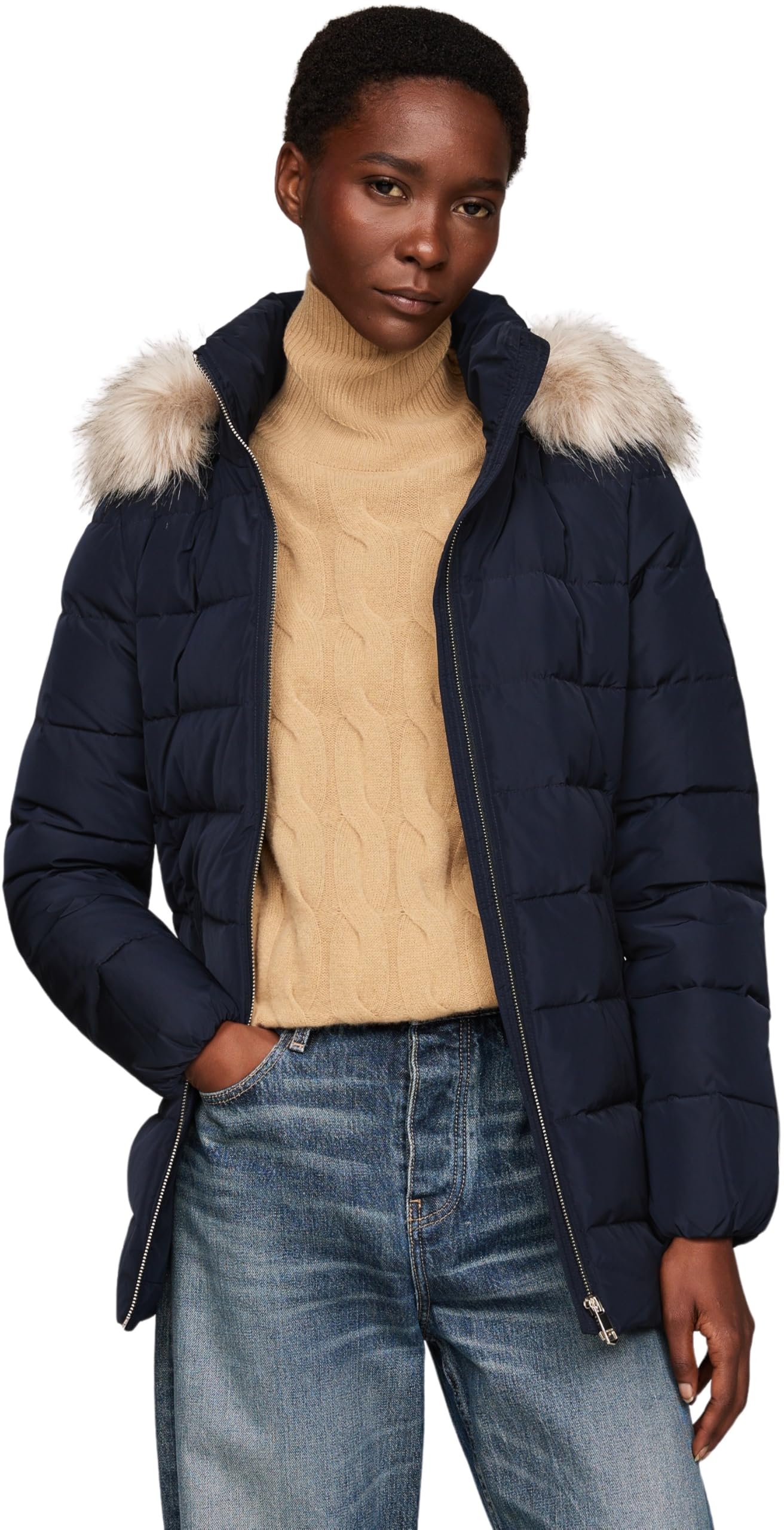 TOMMY HILFIGER Steppjacke Damen Gr. S, blau (desert sky)