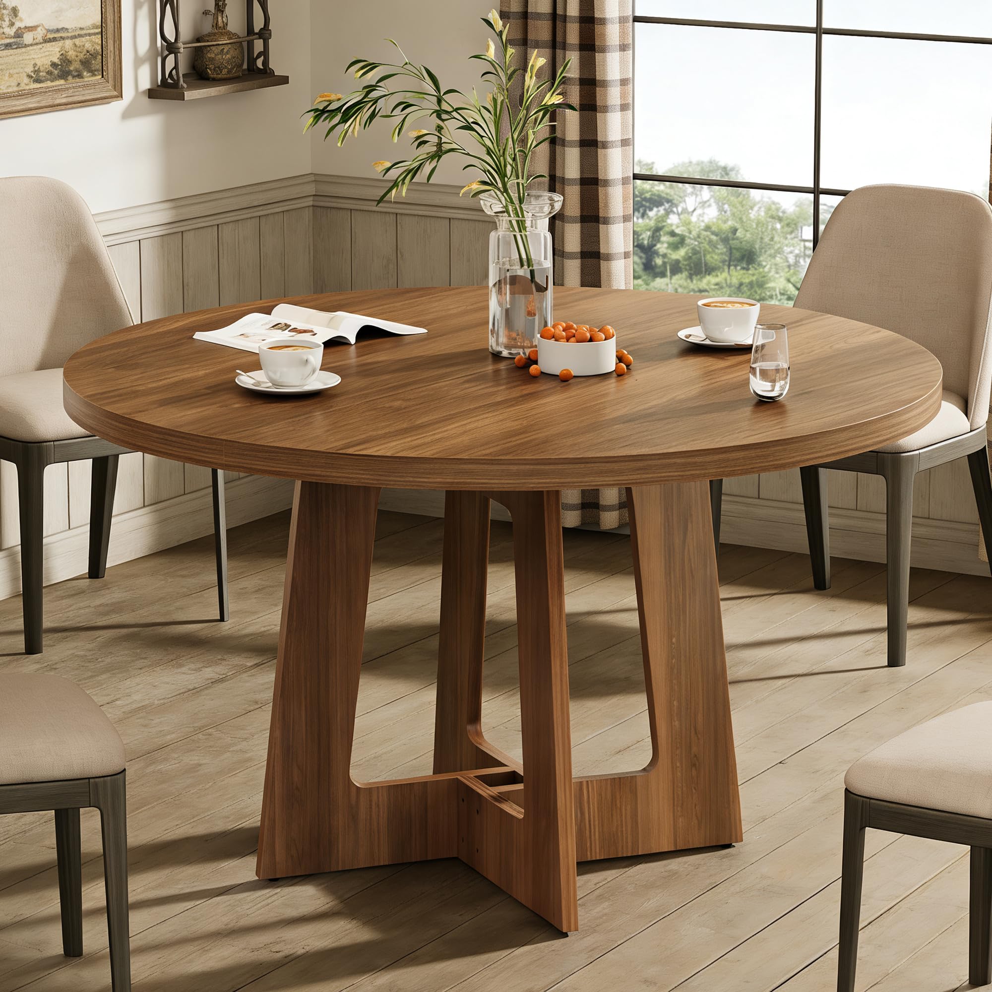 Amazon.com - Sanyz Round Dining Table for 4, Wooden Dining Room