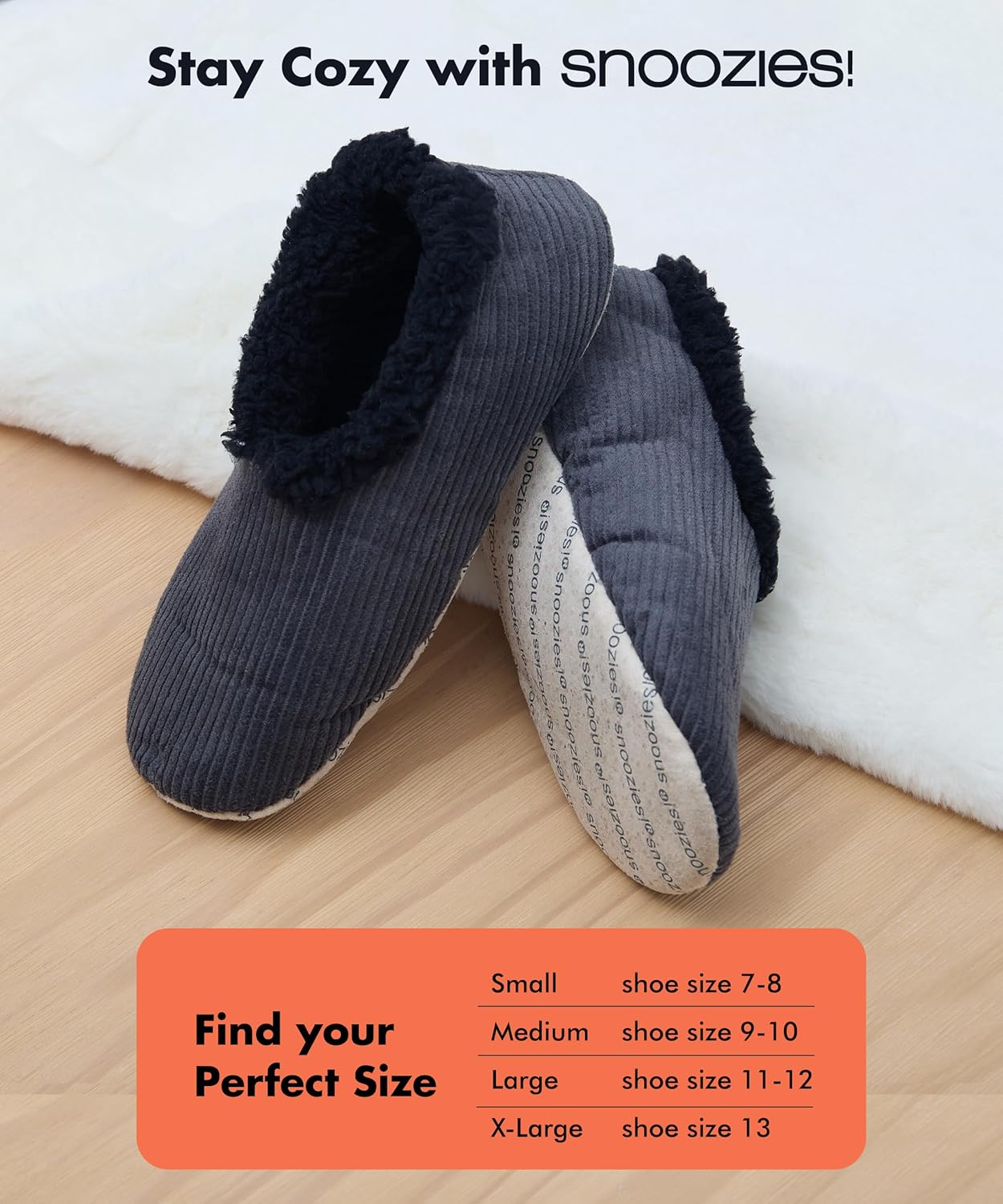 Snoozies Mens Slippers Indoor Plaid, Cord, or Camo, Sherpa Fleece-Lined Slippers Socks Non-Skid, Mens House Shoes, Male Gifts - Image 5