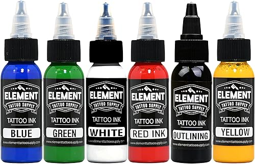 Miniatura 39 de ELEMENT TATTOO SUPPLY - Tinta de tatuaje blanca - Tinta de tatuaje profesional y suministros para resaltar, mezclar y mezclar - Tinta de tatuaje
