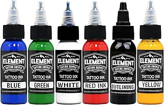 Element Tattoo Supply 6 Color Tattoo Ink Bright Pigment Set – Profession...