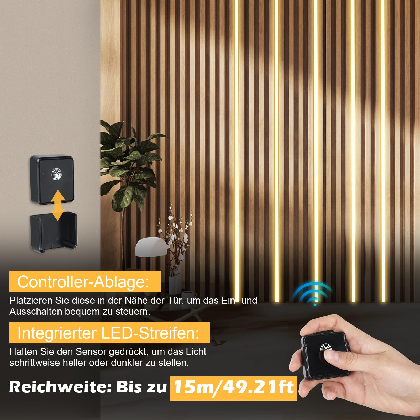 WMLBK Schwarz LED für Akustikpaneele, 2,4m Eingebetteter Akustikpaneele LED Streifen Flexible Led Leiste 12×12mm Led Leiste Zubehör Akustikpaneele (4 Stück)