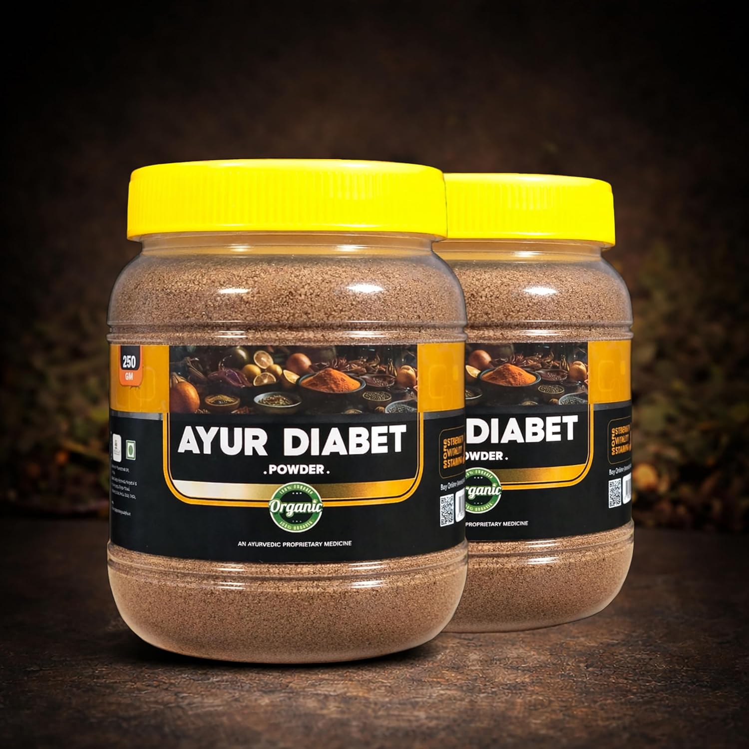 Ayur Diabet Ayurvedic Health Powder – Supports Energy, Strength & Wellness in Diabetic Individuals – Helps Reduce Fatigue, Weakness & Diabetic-Related Discomforts – Made in Kerala(PACK OF 2) 500 gm