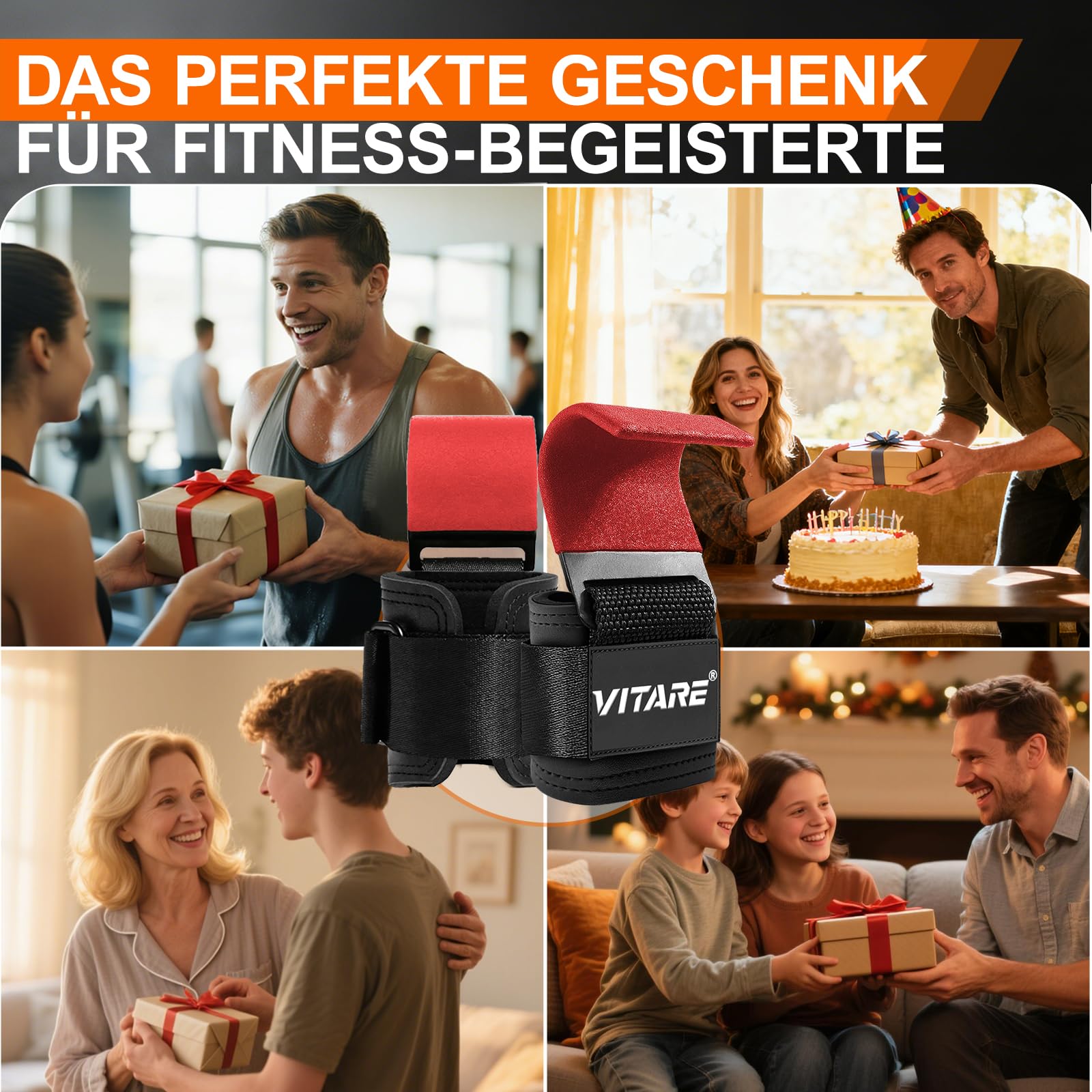 Zughilfen Krafttraining Haken, Gym Zughilfen für Kreuzheben, Powerlifting, Klimmzüge, Rudern, Fitness Haken für Männer und Frauen