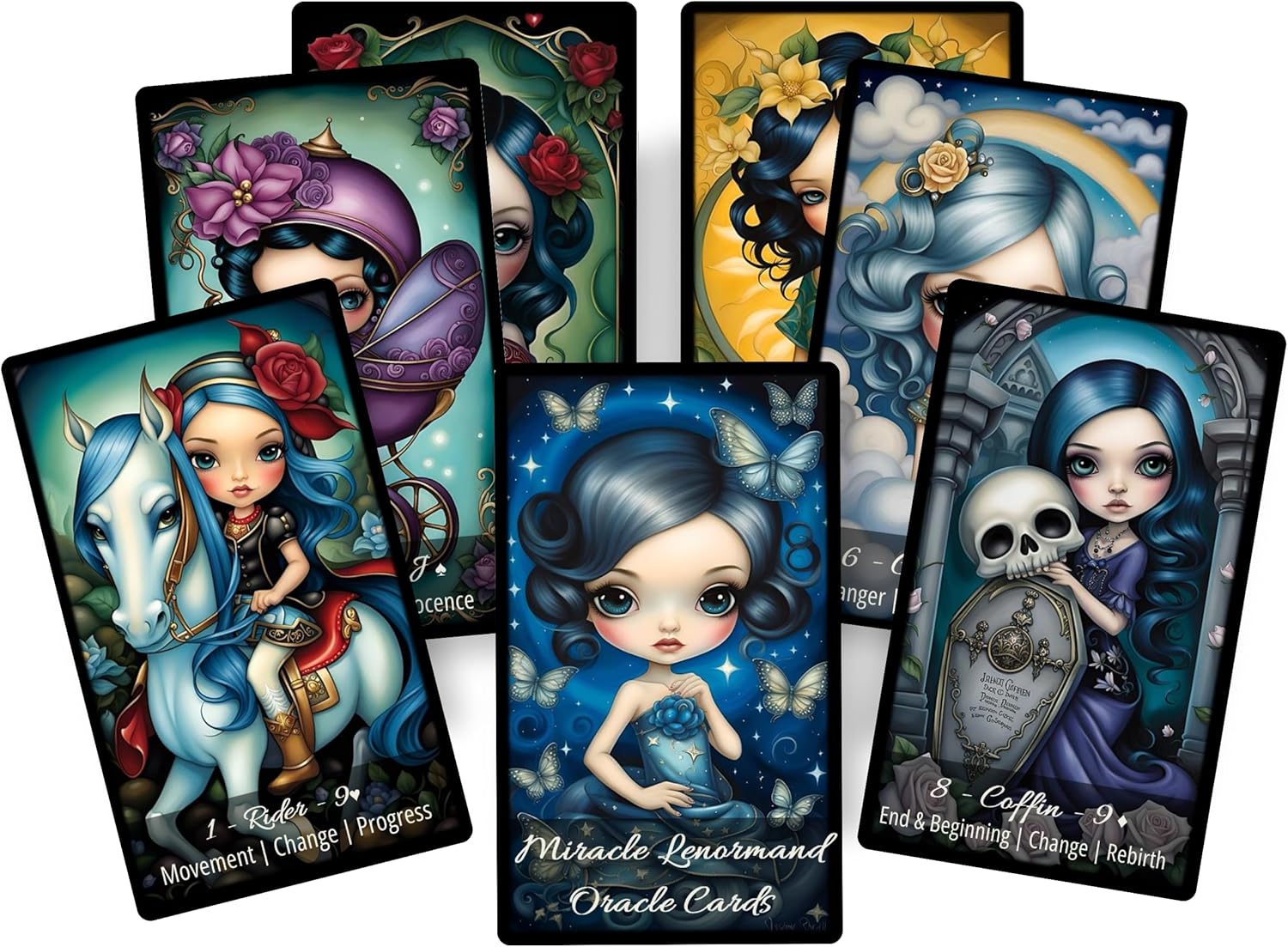 Miracle Lenormand Oracle Cards – 36-Card Deck with Whimsical Fantasy Art