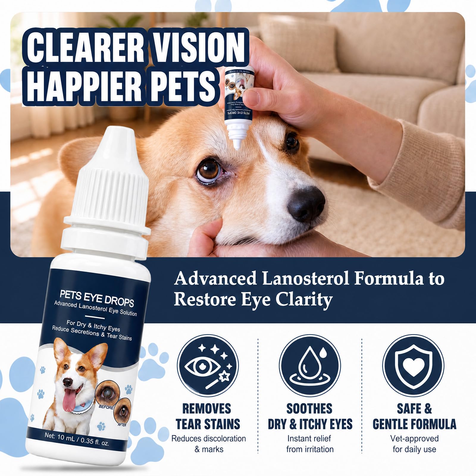 Cataract Eye Drops for Dogs, 2pcs Dog & Cat Eye Infection Treatment — Amazon image 2