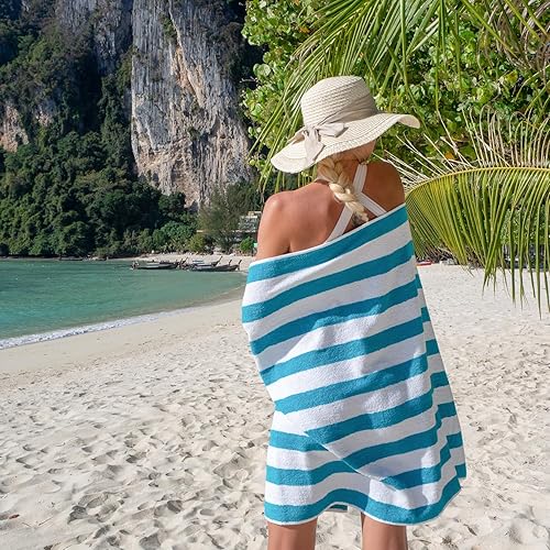 Miniatura 10 de Arkwright - Toalla de playa para piscina, 100% algodón hilado en anillo, toallas de baño grandes, suaves, de secado rápido, perfectas para hotel,