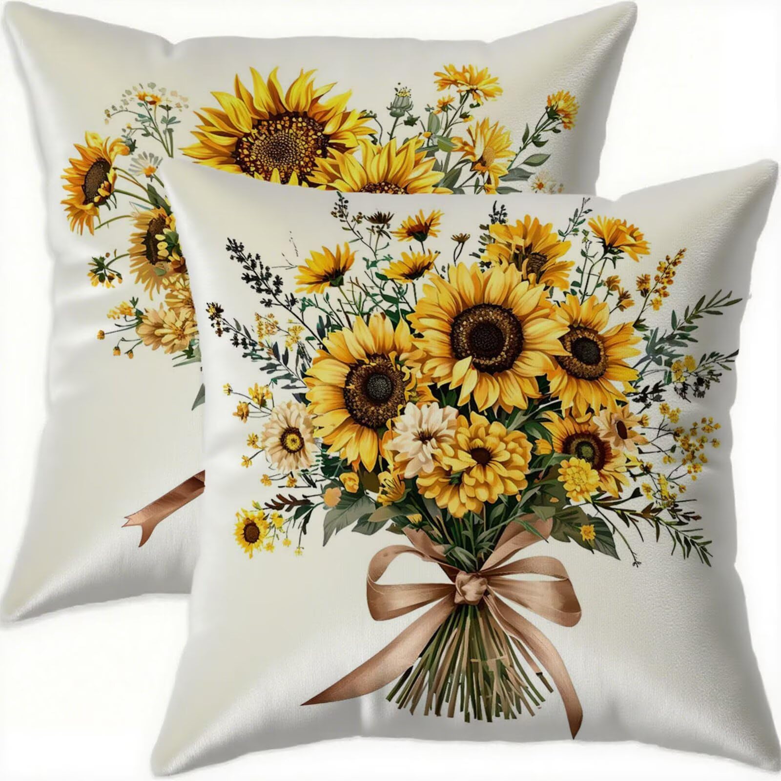 Housses coussin 70x70 imperméable velours jaune anti tache taie oreiller canapé patio