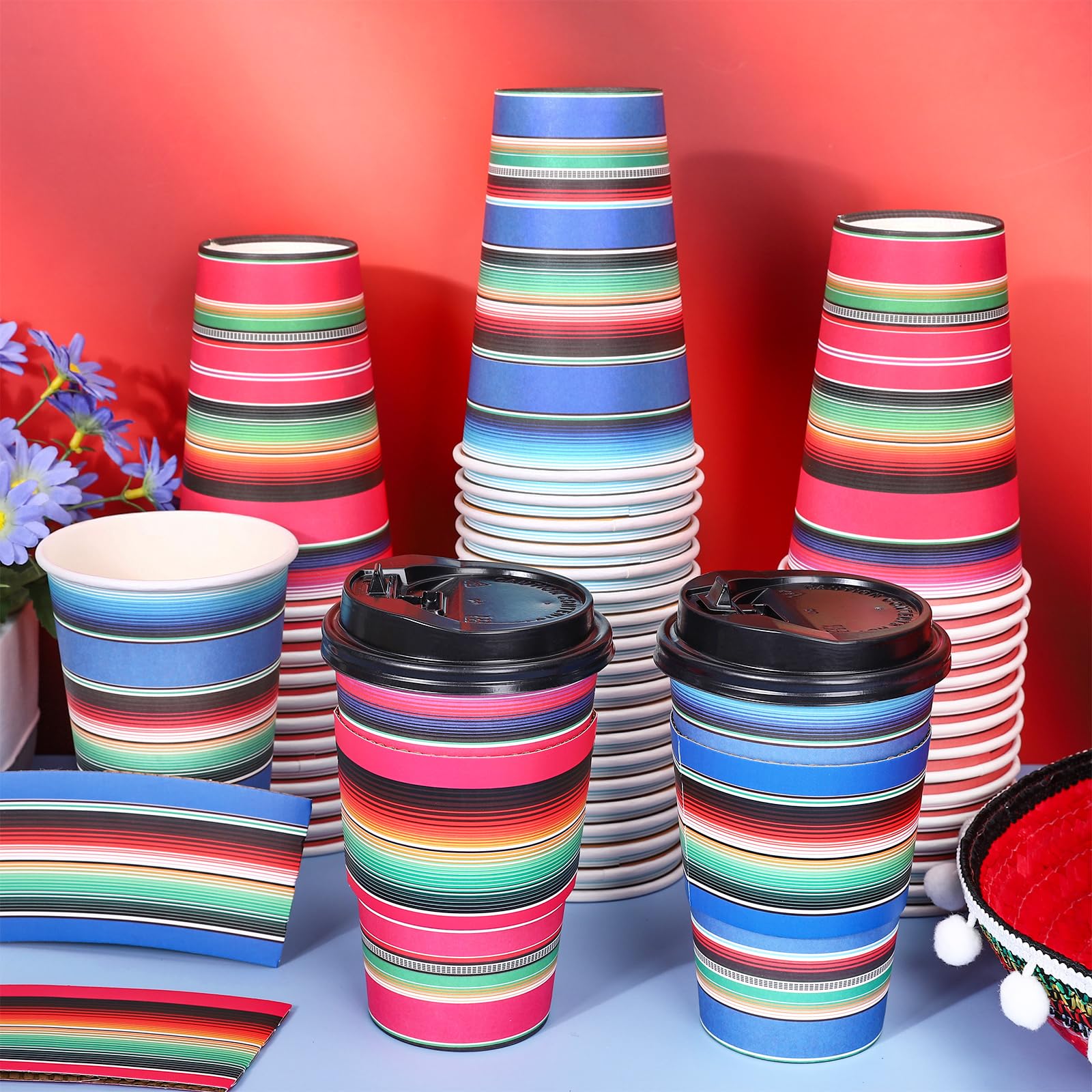 Tasses à café mexicaines en carton pour colorer vos buffets d'anniversaire thématiques