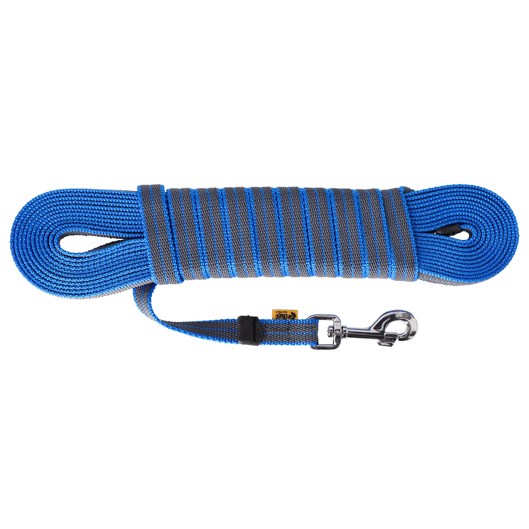 Dingo 12608 - Guinzaglio gommato senza passante, leggero e morbido, 2,0 cm x 10 m, colore: Blu