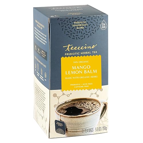 Miniatura 7 de Teeccino Paquete variado de té  Rhodiola de melena de león, tremella tulsi, bálsamo de limón y mango  Adaptógeno de hongos y té de hierbas