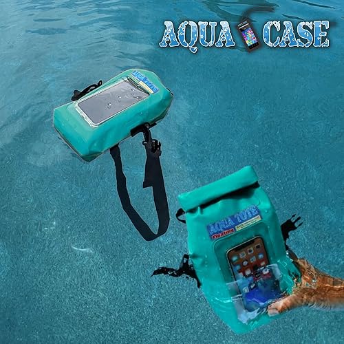 Miniatura 6 de Bolsa cruzada para teléfono celular, color verde azulado, 100% impermeable, flotante, protección seca para tu dispositivo móvil durante todos los