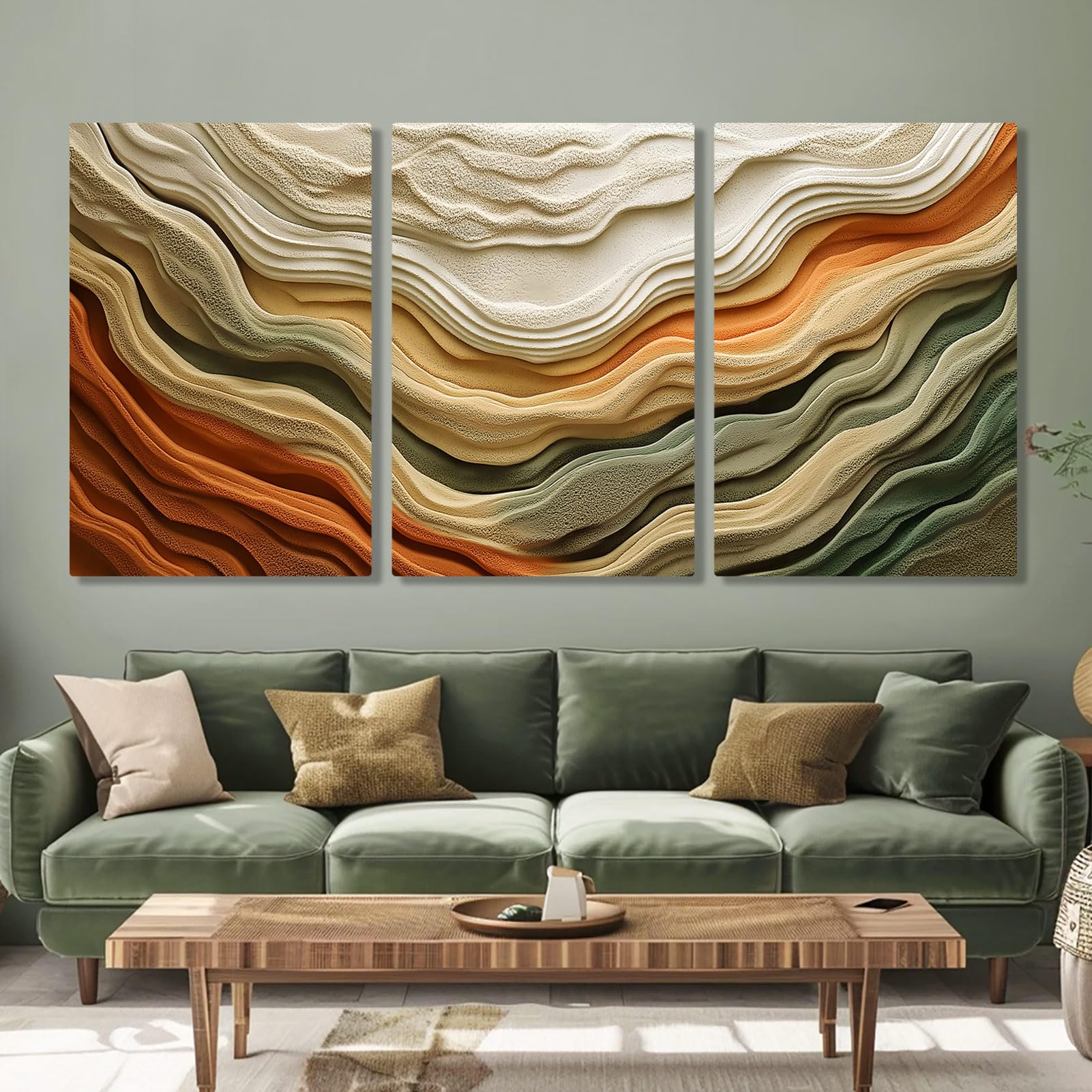 Sutanun Earth-Tone Abstract 3-Panel Canvas Review