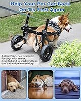 Vista 6 de Large Dog Wheelchair for Hind Legs-Durable All-Terrain Wheels, Heavy Duty Aluminum Frame, Comfortable Breathable Mesh for Dogs, Hip Support System