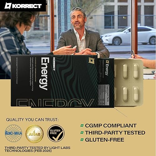 Miniatura 8 de Korrect - Suplemento energético limpio para hombres y mujeres, claridad mental, nootrópico, paraxantina, atención sostenida, resistencia sin