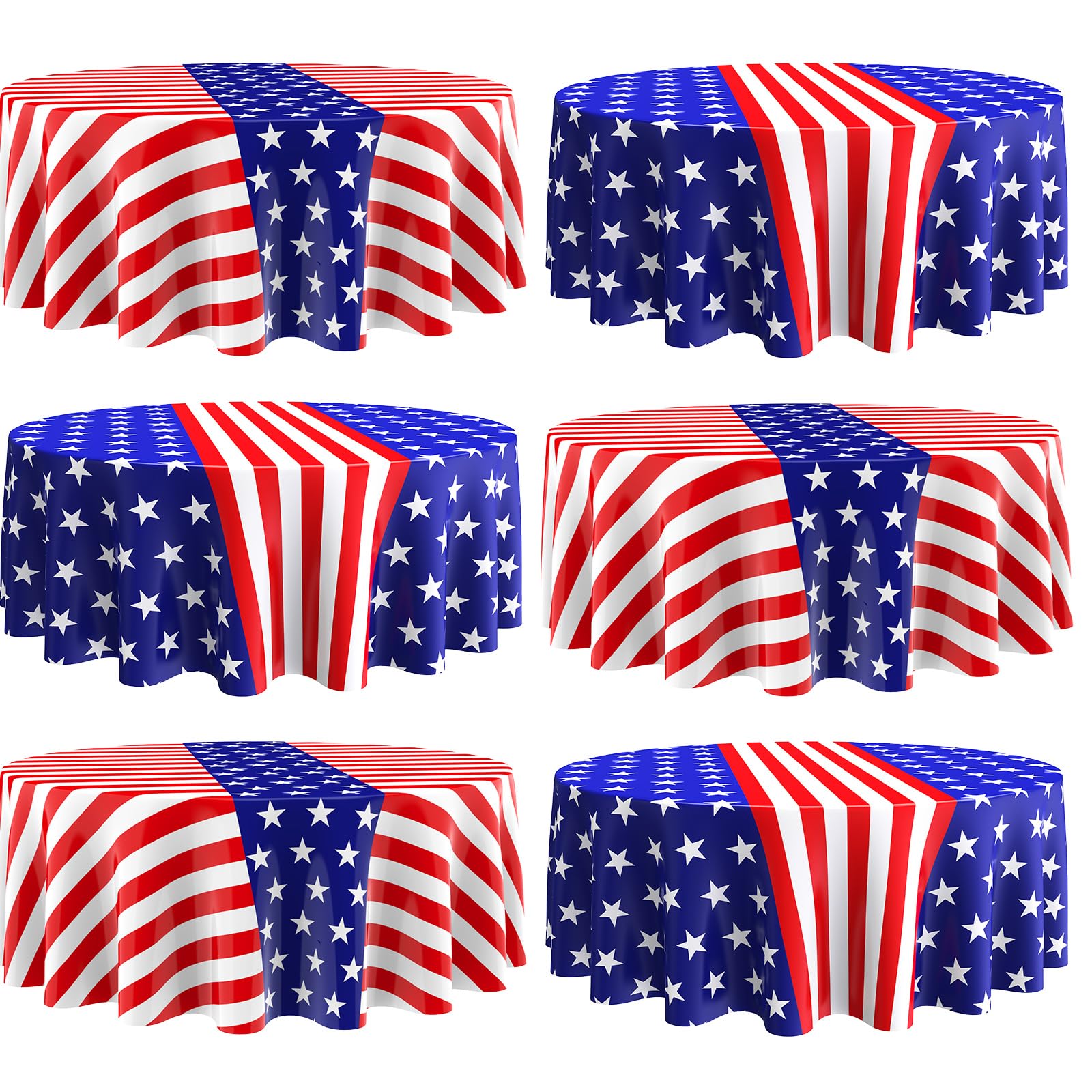 Nappe jetable 4 juillet en plastique Oudain - Lot de 6 pour fête patriotique américaine