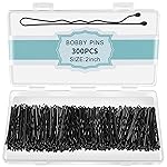 300 Pcs Bobby Pins Black, Hair Pins for Women Girls and Kids, Invisible Wave Hair clips Bulk with Storage box, Pain-Free Hairpins2 Inch Black