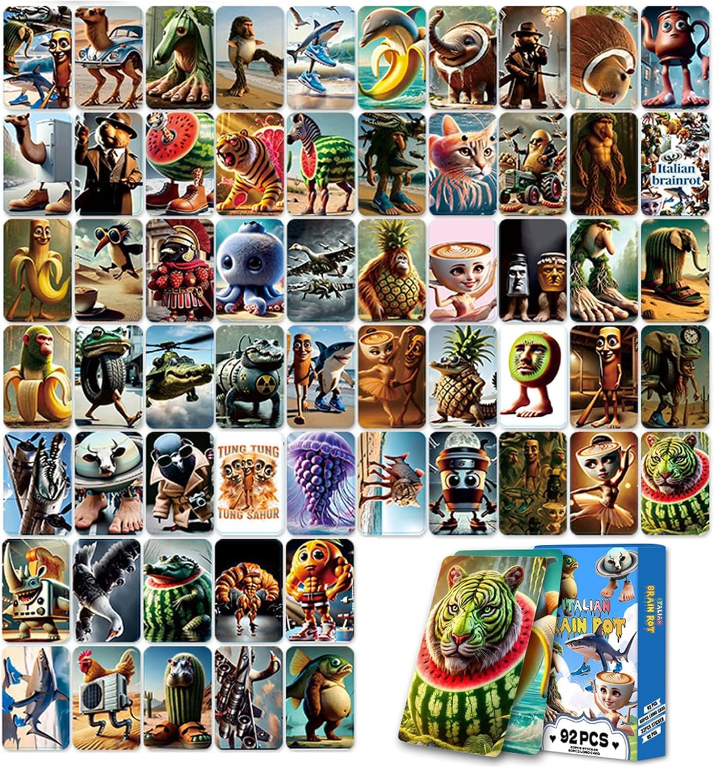 Amazon.com: 92PCS Italian Brainrot Cards,Collection Tralalero