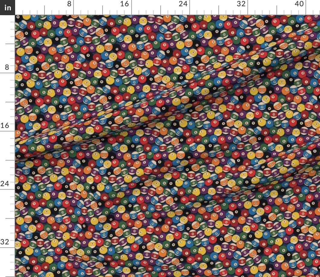 Spoonflower Fabric - Game Room Casino Pool Ball Printed on Petal Signature Cotton Fabric by The Yard - Sewing Quilting Apparel Crafts Decor