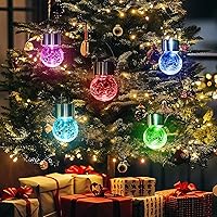 Vista 5 de GIGALUMI Paquete de 12 luces solares impermeables para exteriores, luces solares colgantes para decoración exterior de jardín, farol de vidrio