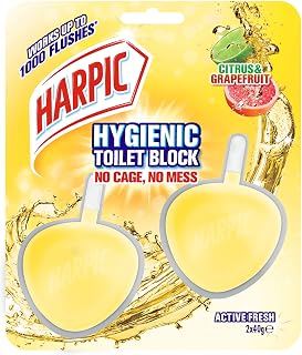 Harpic Hygienic Toilet Rim Block Twin pack - Citrus and Graperuit, Pack of 6