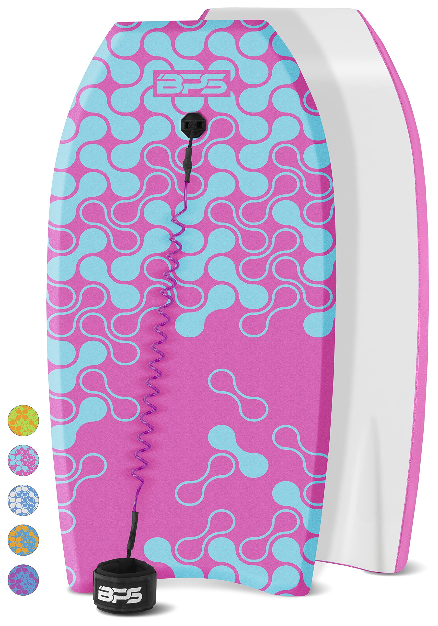 BPS New Zealand 'Shaka' Lightweight Body Board - EPS Core Bodyboard with Wrist Leash for Beach Pool Surfing Kids Teens Adults