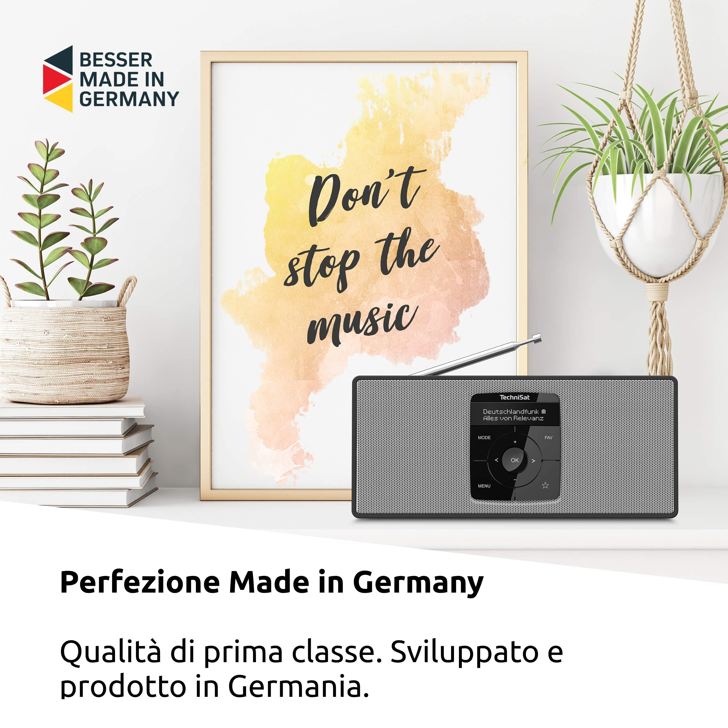 TechniSat DIGITRADIO 2 S - Radio stereo DAB portatile con batteria ricaricabile (DAB+, FM, Streaming audio Bluetooth, Display OLED, Ingresso per cuffie, Stereo 2 Watt RMS), Nero/Argento