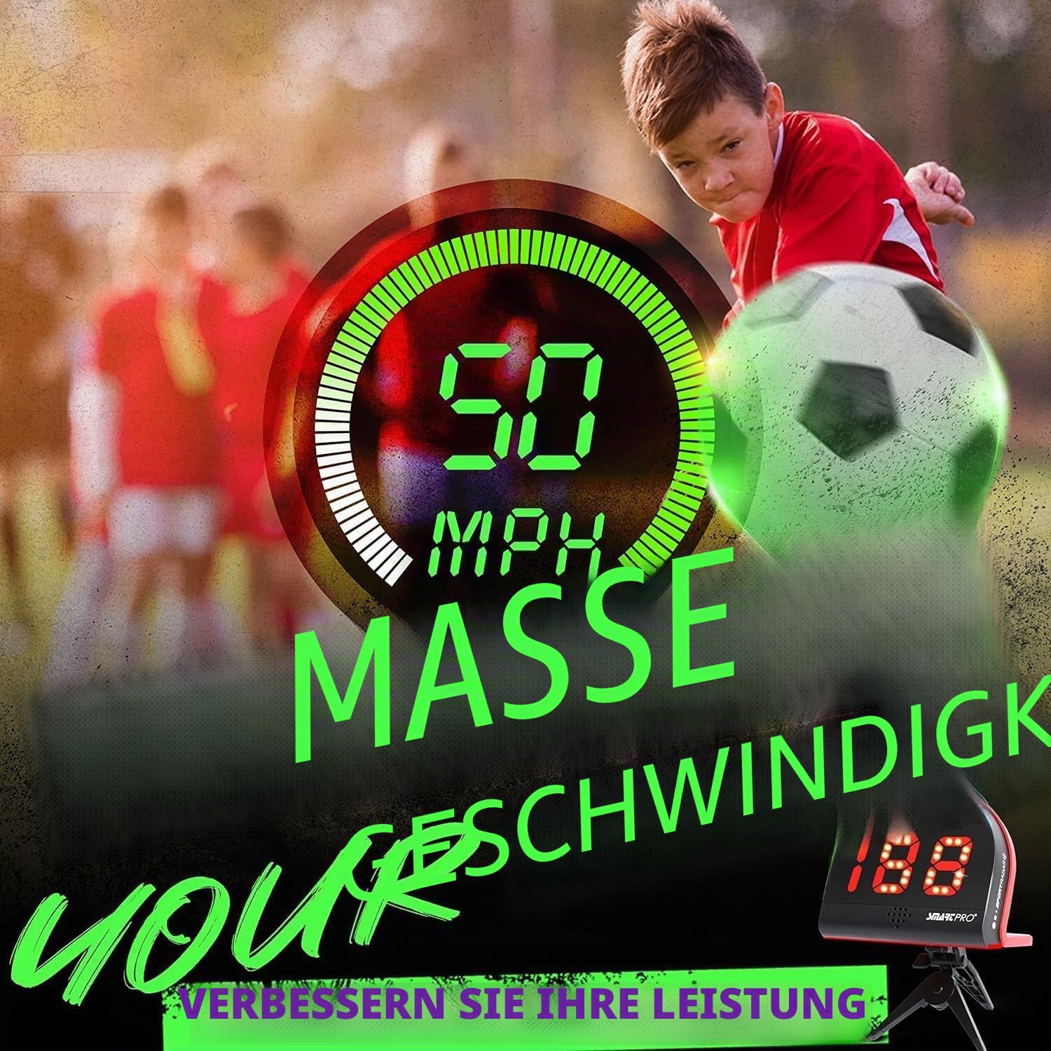 Fußball-Gfit-Trainingsgeräte und Ausrüstung – Radar, Geschwindigkeitssensoren (freihändig) Radarpistolen, Schießgeschwindigkeitspistolen für Fußballspieler