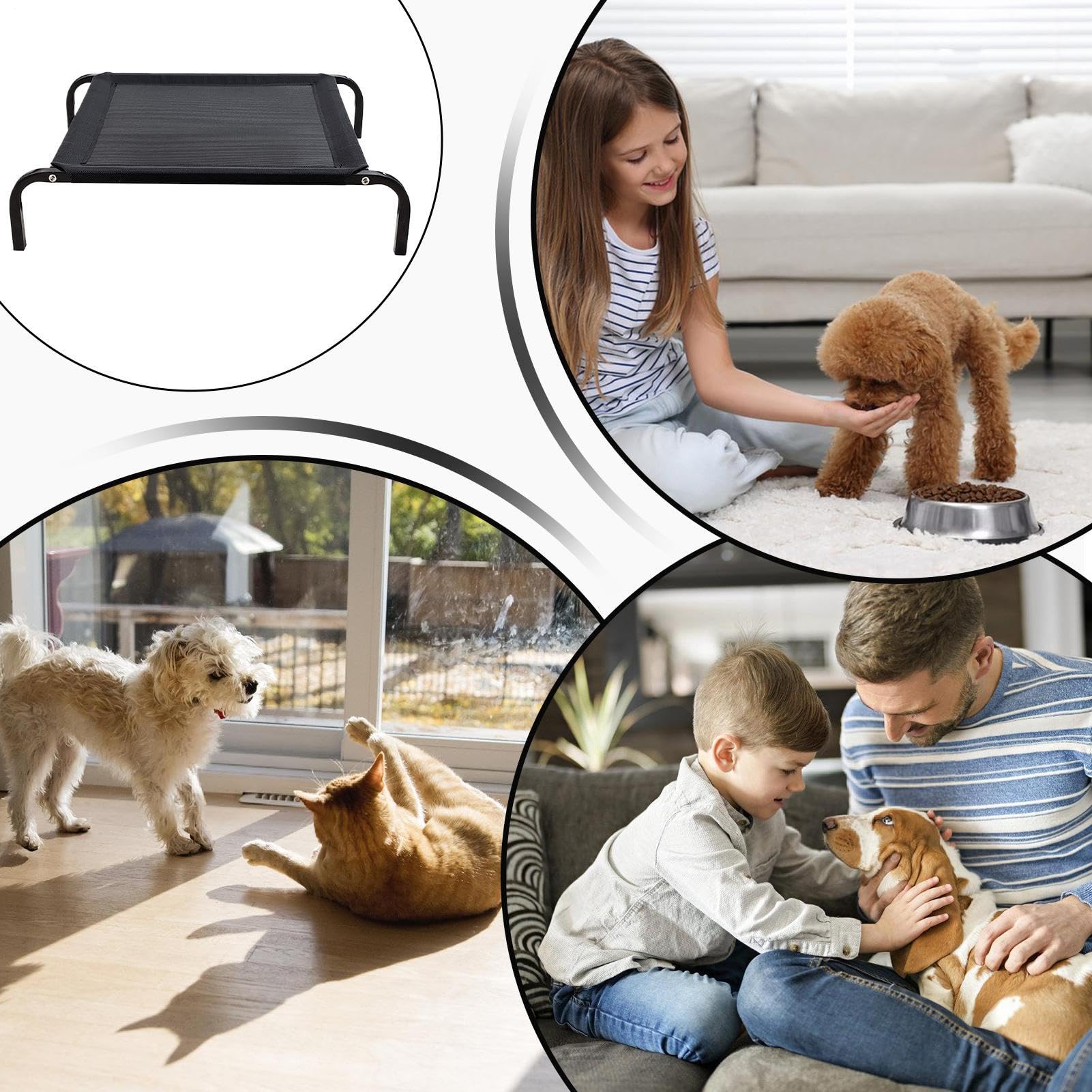 Cama Para Perro Al Aire Libre | Hamaca Transpirable Formato Viaje - Cama De Mascotas Resistentes,Adecuado Para Camping Al Aire Libre Interior En Climas Cálidos Y Viajes Con Perros Pequeños Y Medianos