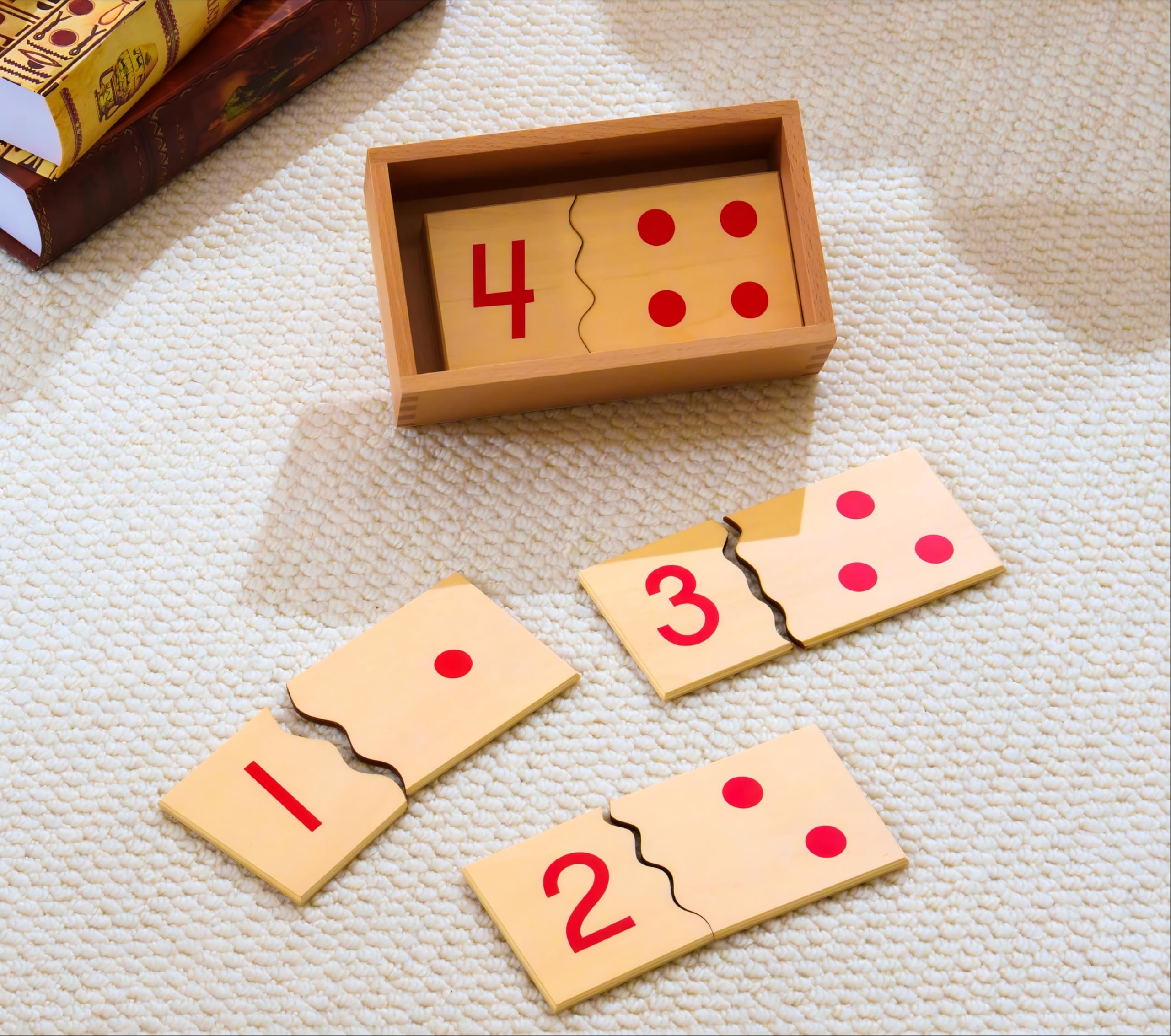 Montessori materiali matematici, giocattolo educativo in legno per numeri e calcoli, scuola materna e elementare, scuola domestica e aule a partire dai 3 anni (puzzle con numeri Montessori 1