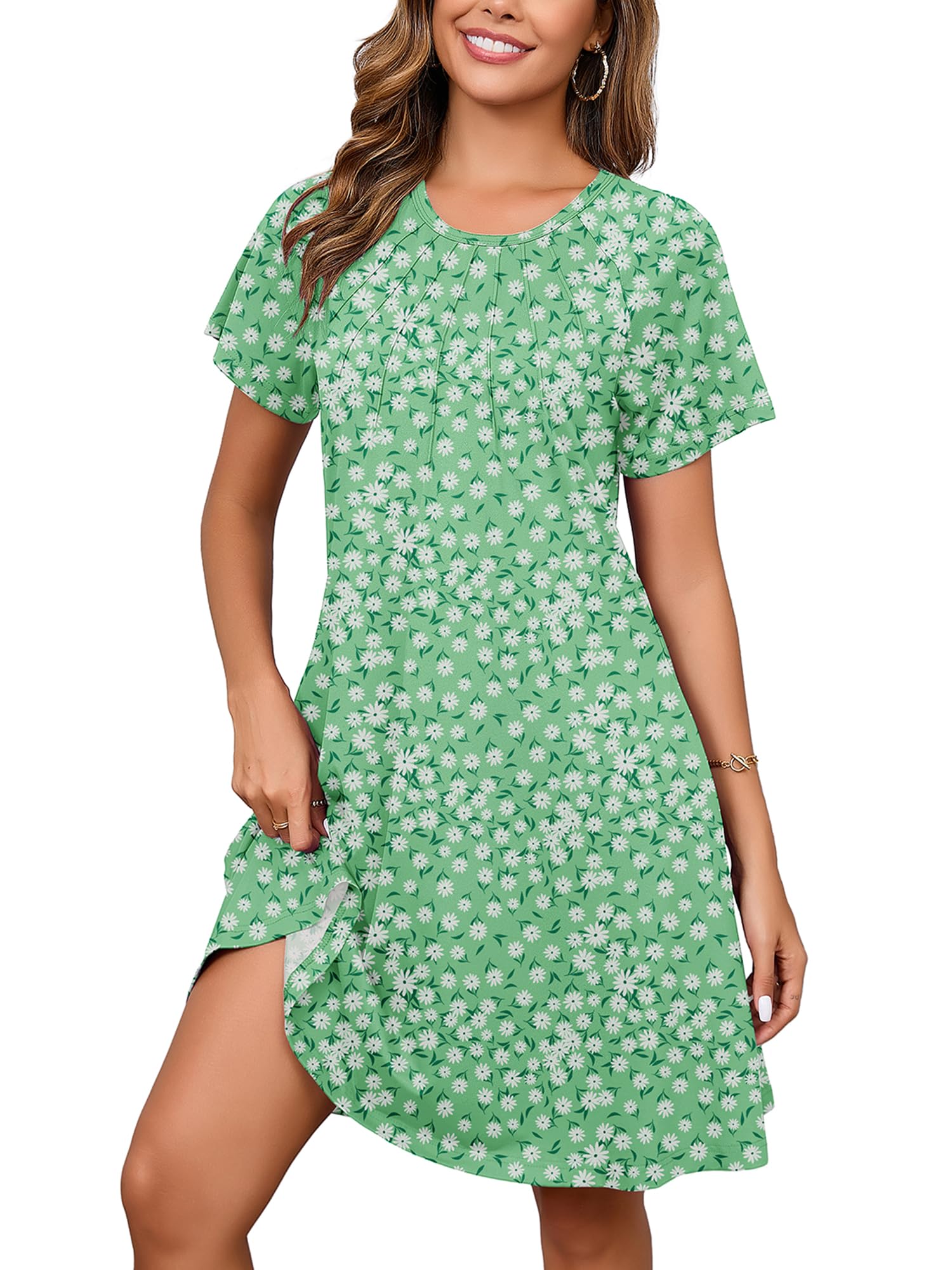 Heymoments Short Sleeve Crewneck Summer Dresses for Women