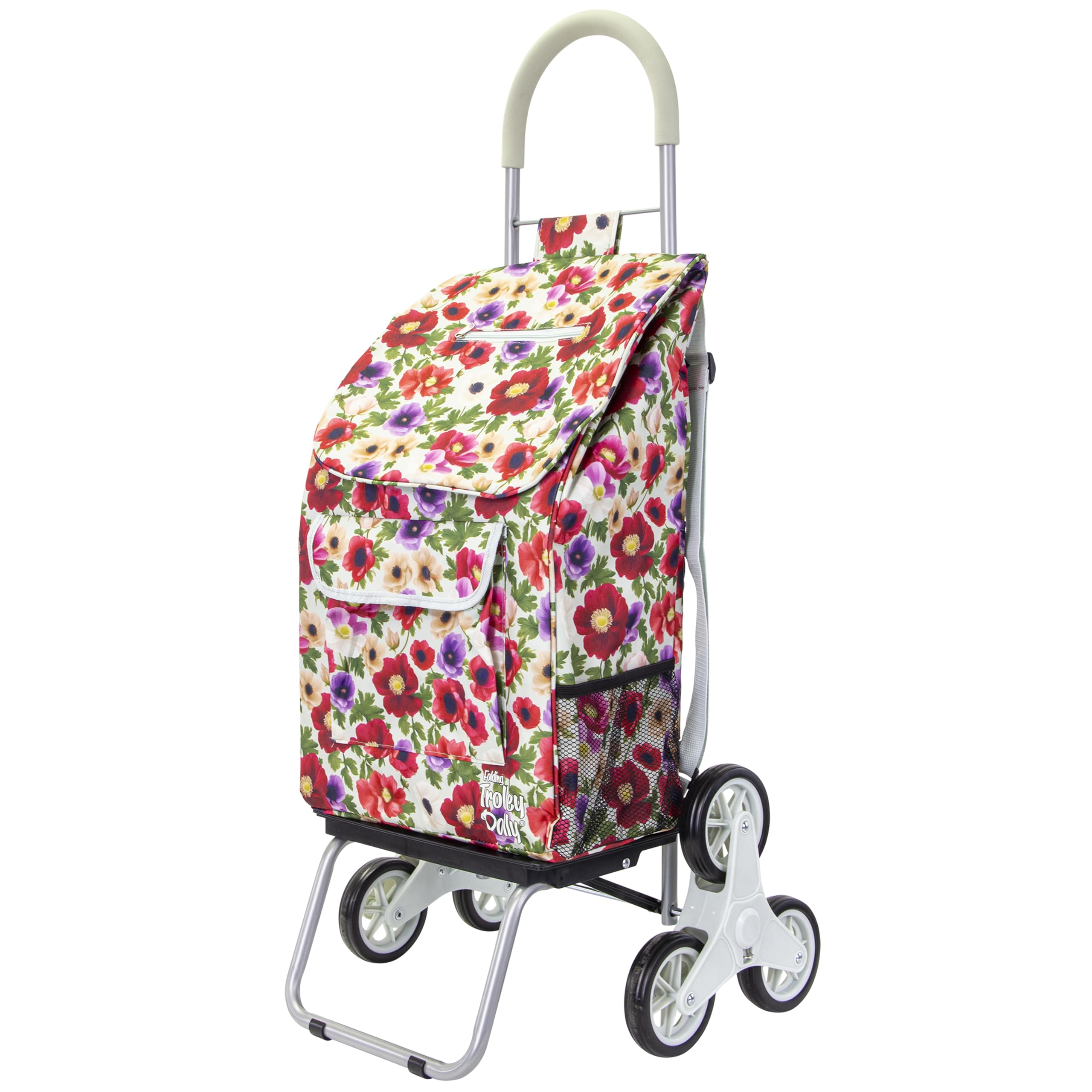 dbest Products Carrello montascale con cinghie per zaino, carrello della spesa, pieghevole, appartamento condominiale, fiore